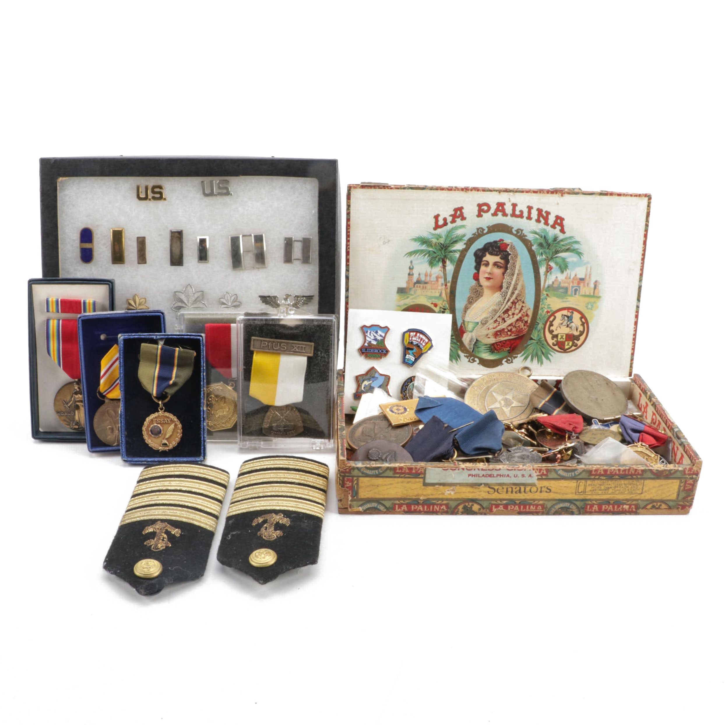World War II with Other Medals, Pinbacks, Stamps and More