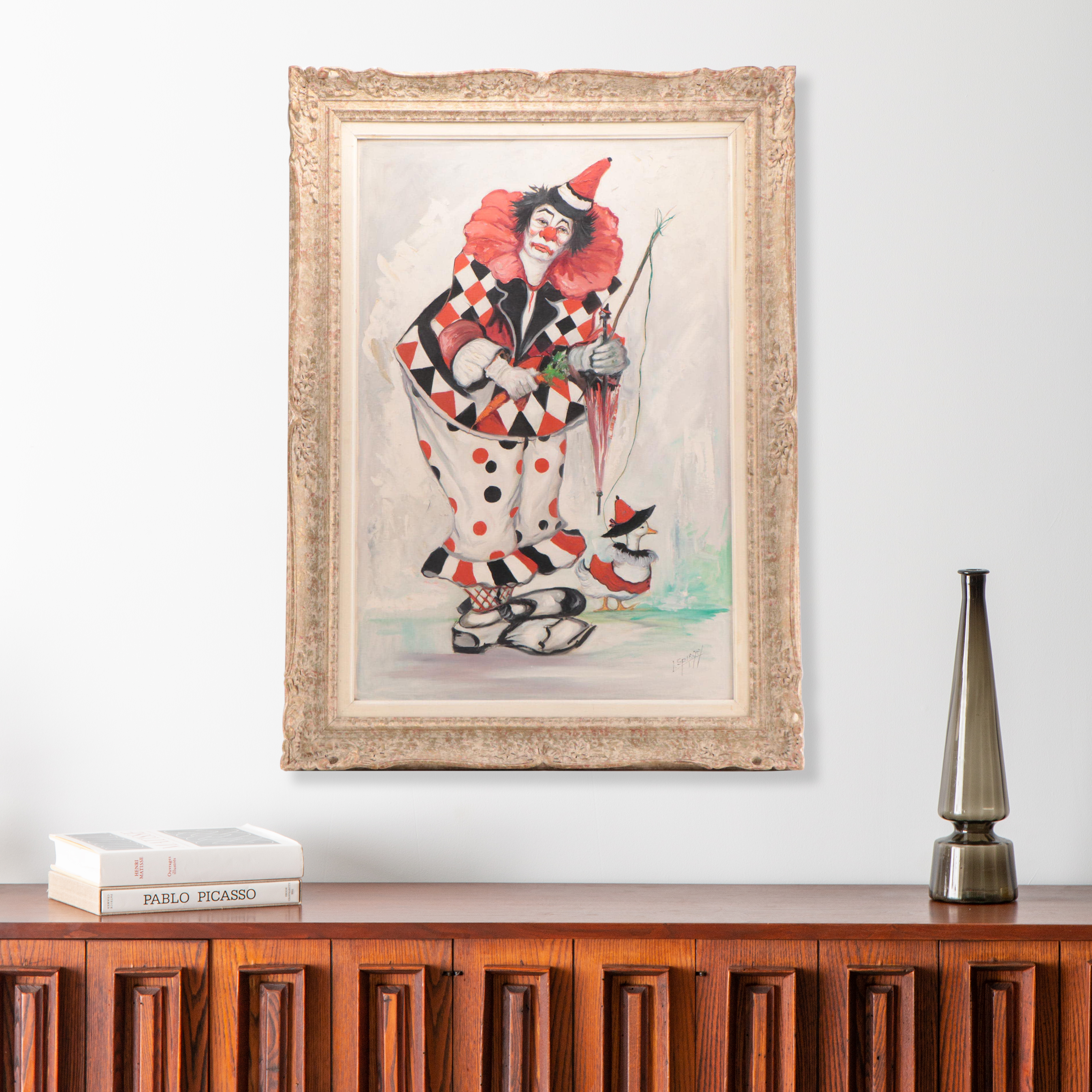 Louis Spiegel Clown Portrait Oil Painting