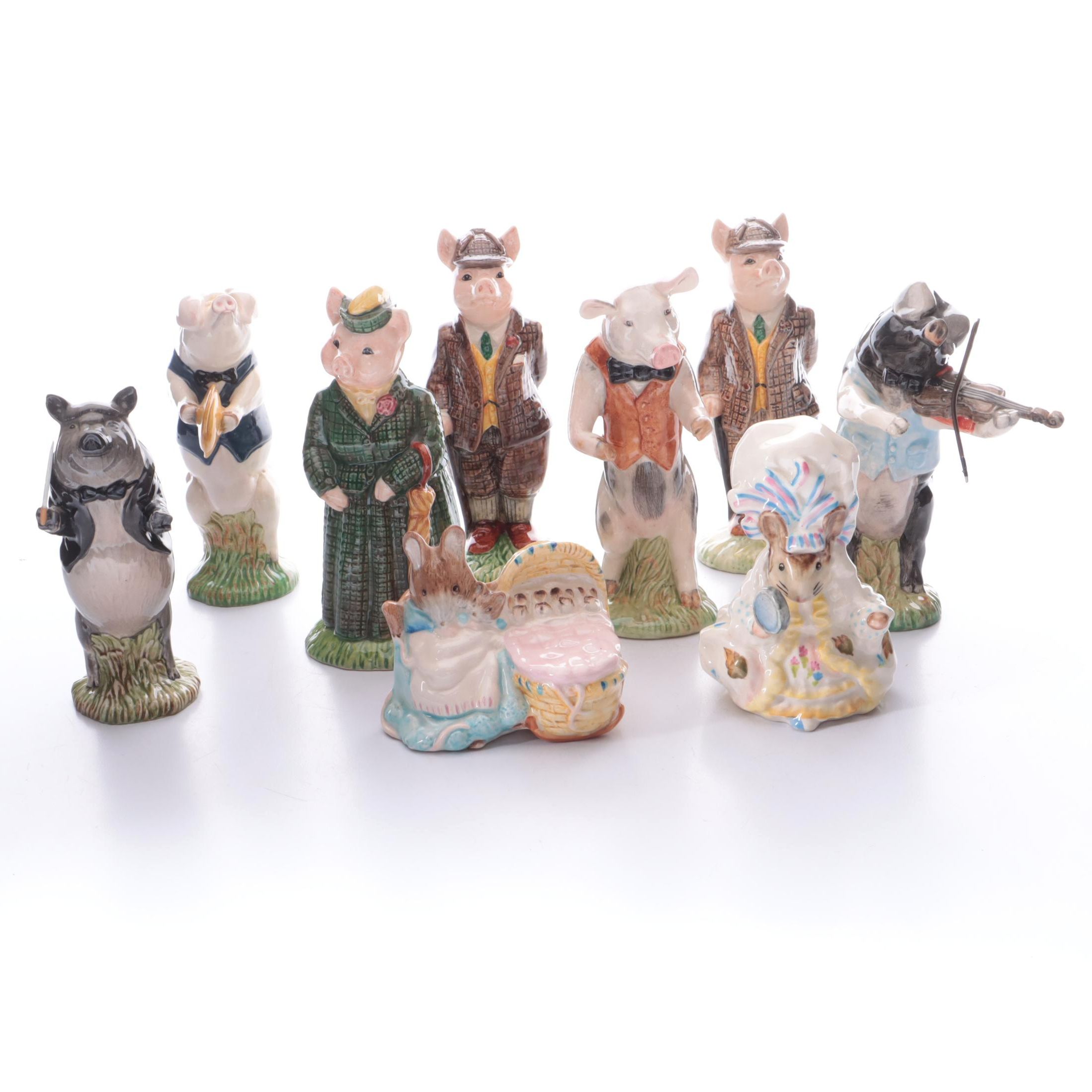 Beswick "Pig Promenade" Earthenware Figurines and Other Beswick Figurines