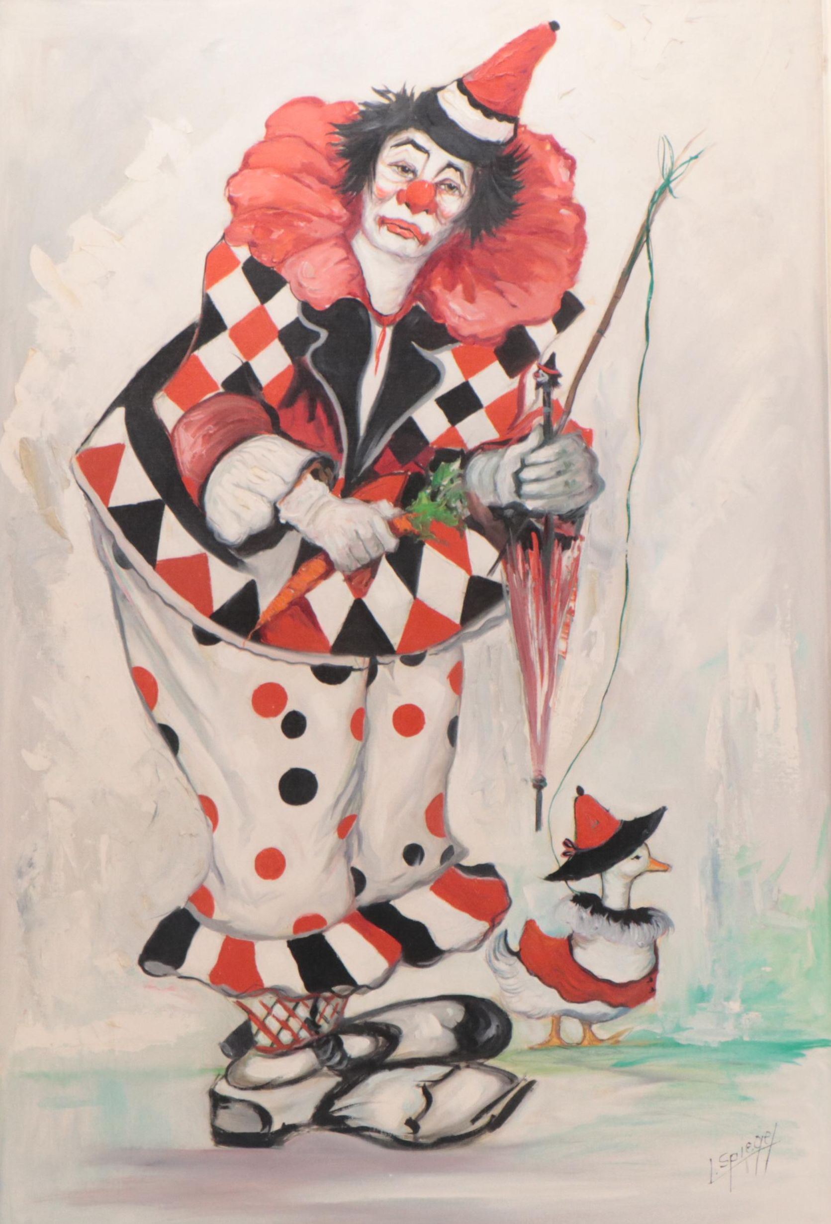 Louis Spiegel Clown Portrait Oil Painting