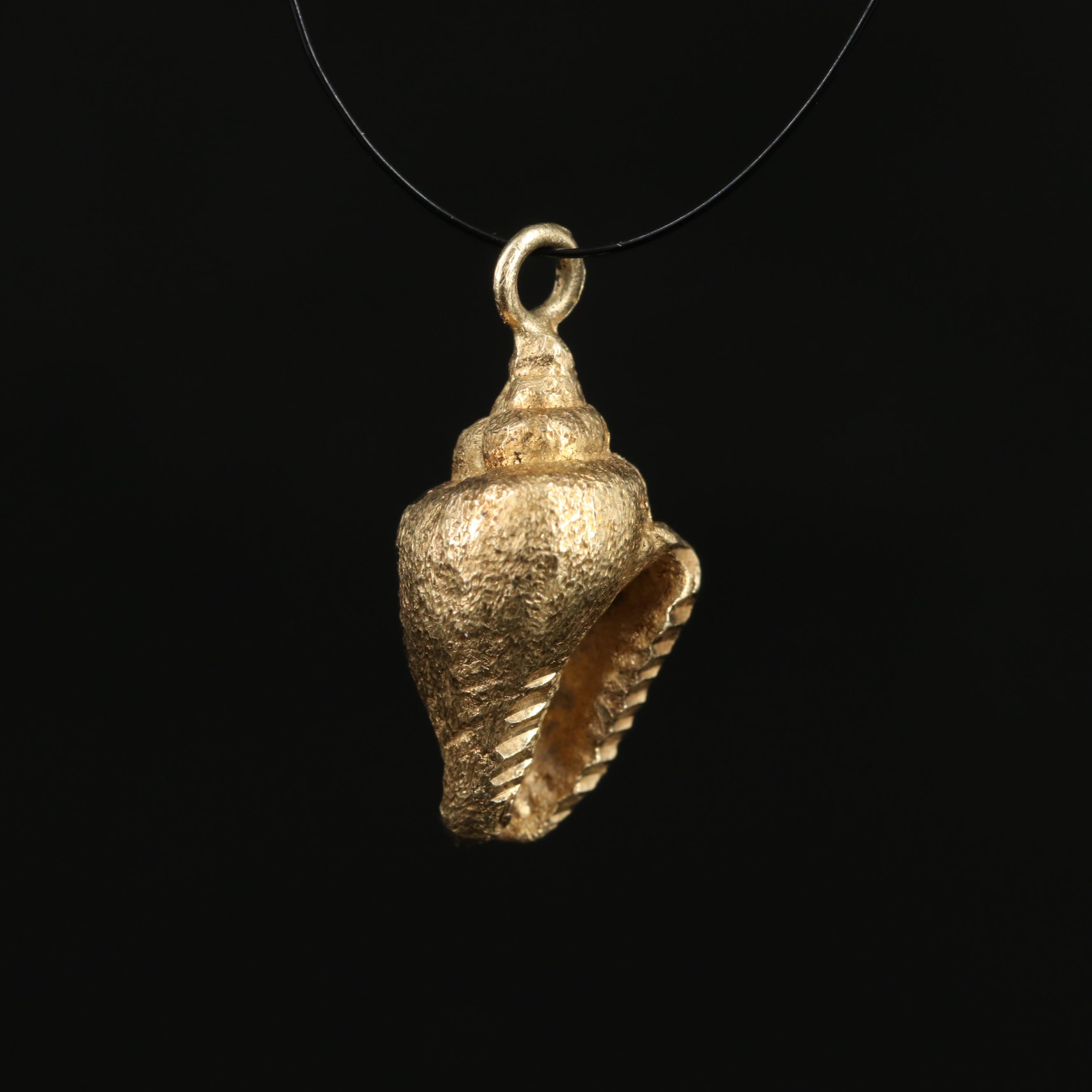 14K Conch Shell Charm