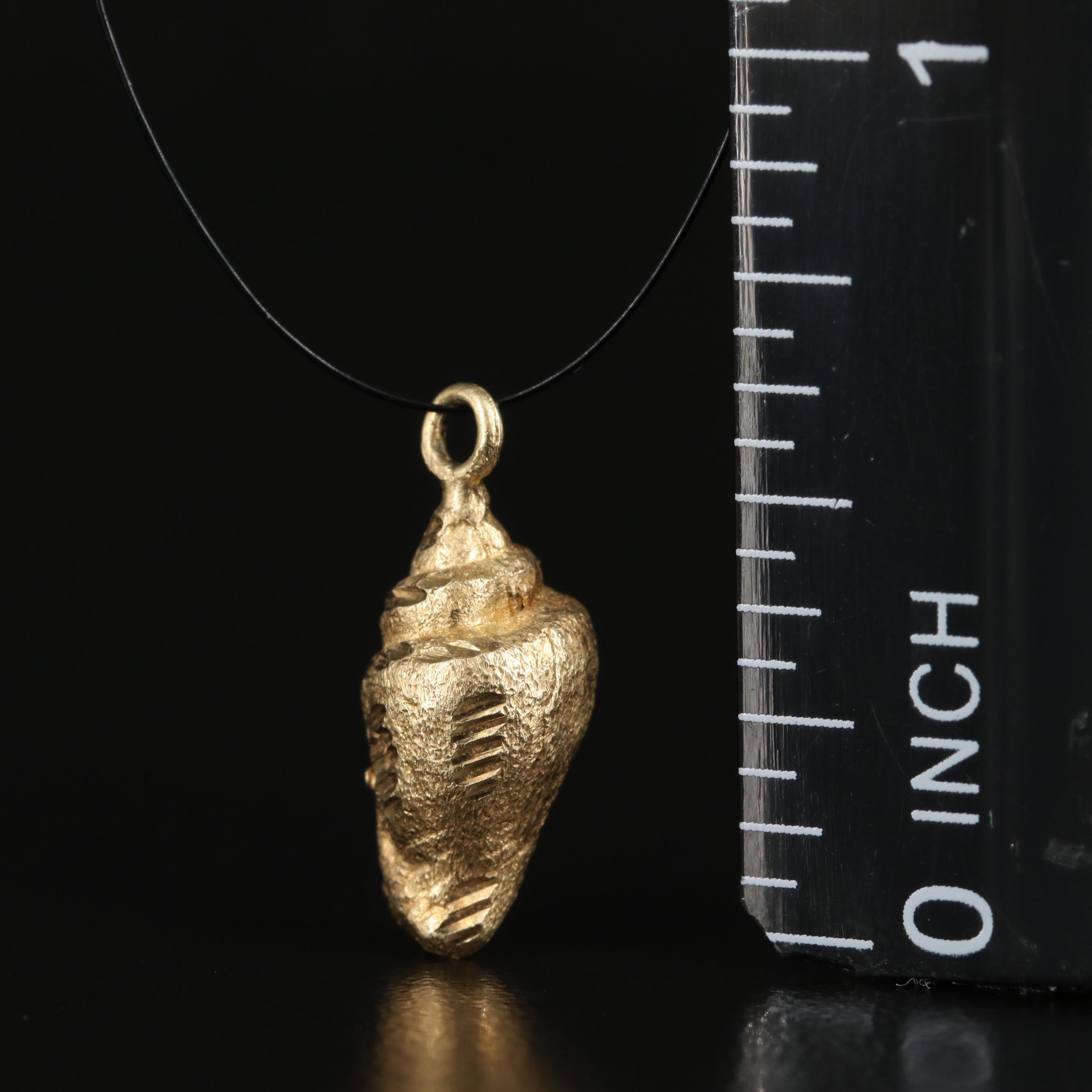 14K Conch Shell Charm