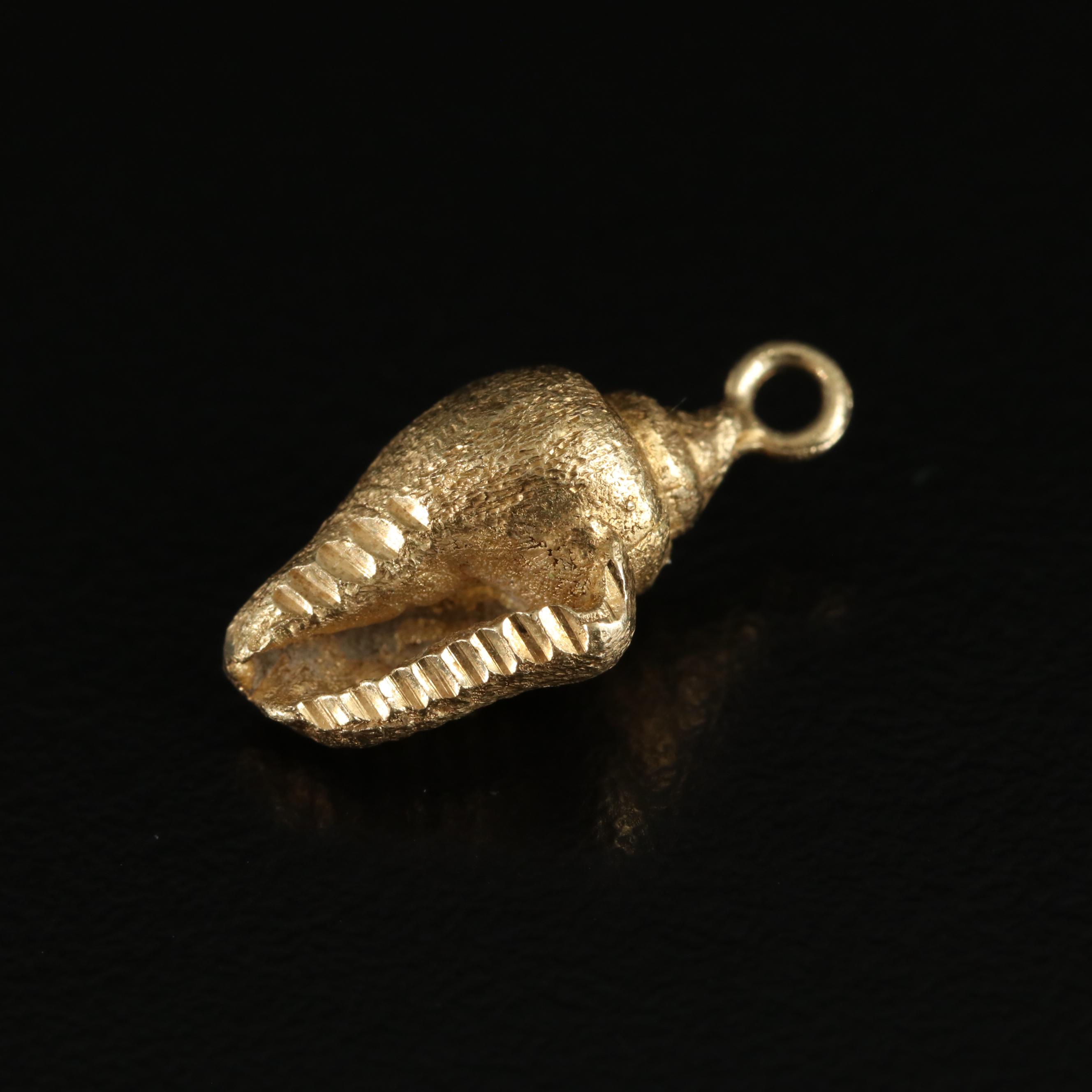 14K Conch Shell Charm