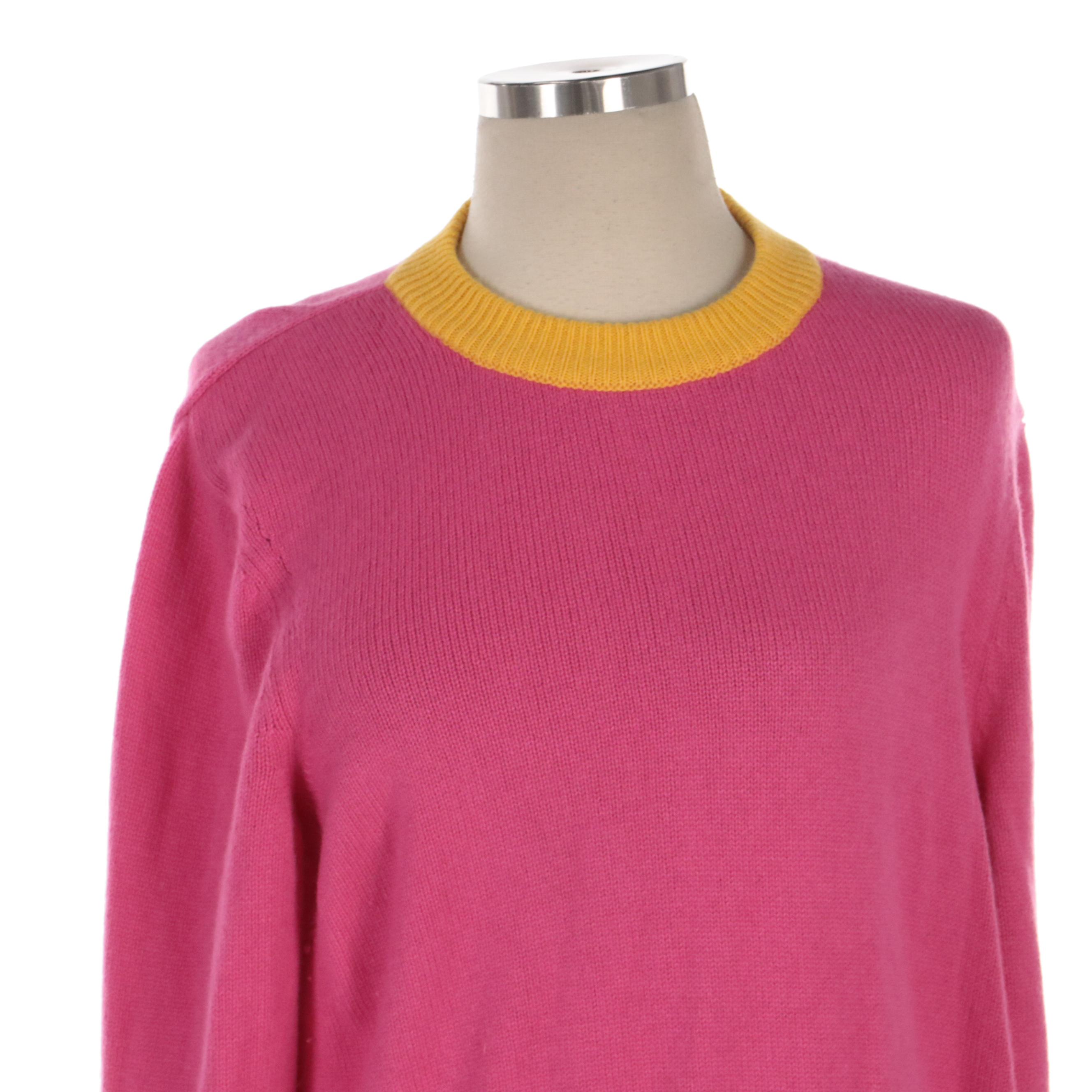 Tory Burch Pink Colorblock Sweater and Kate Spade Silver Sparkle Cardigan, NWT