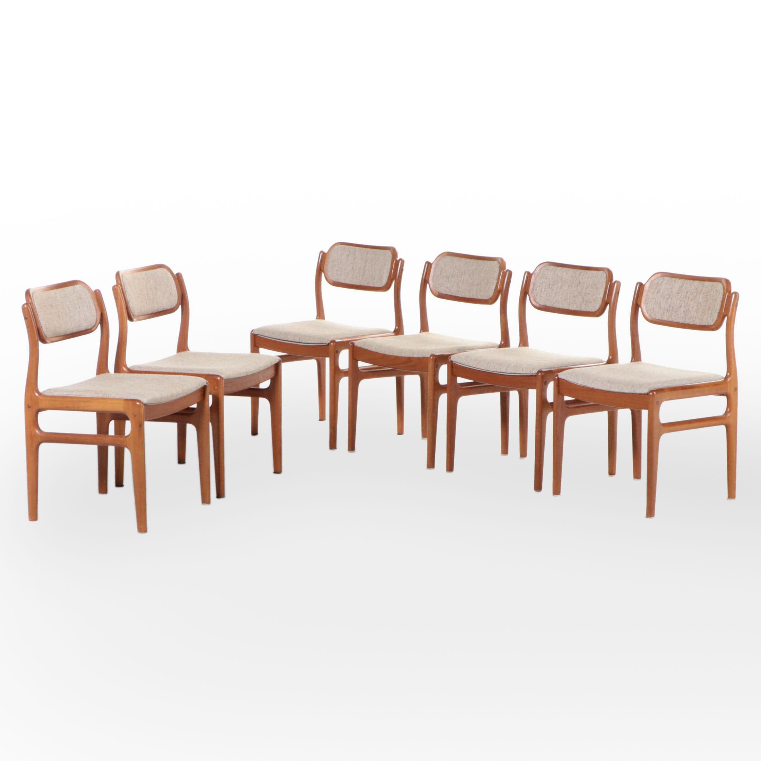 Six D-Scan Teak Dining Side Chairs, Manner of Johannes Andersen