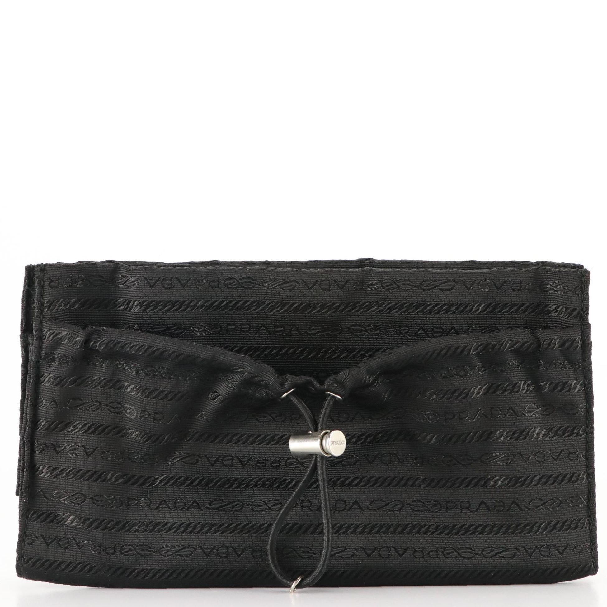 Prada Logo Jacquard Travel Pouch