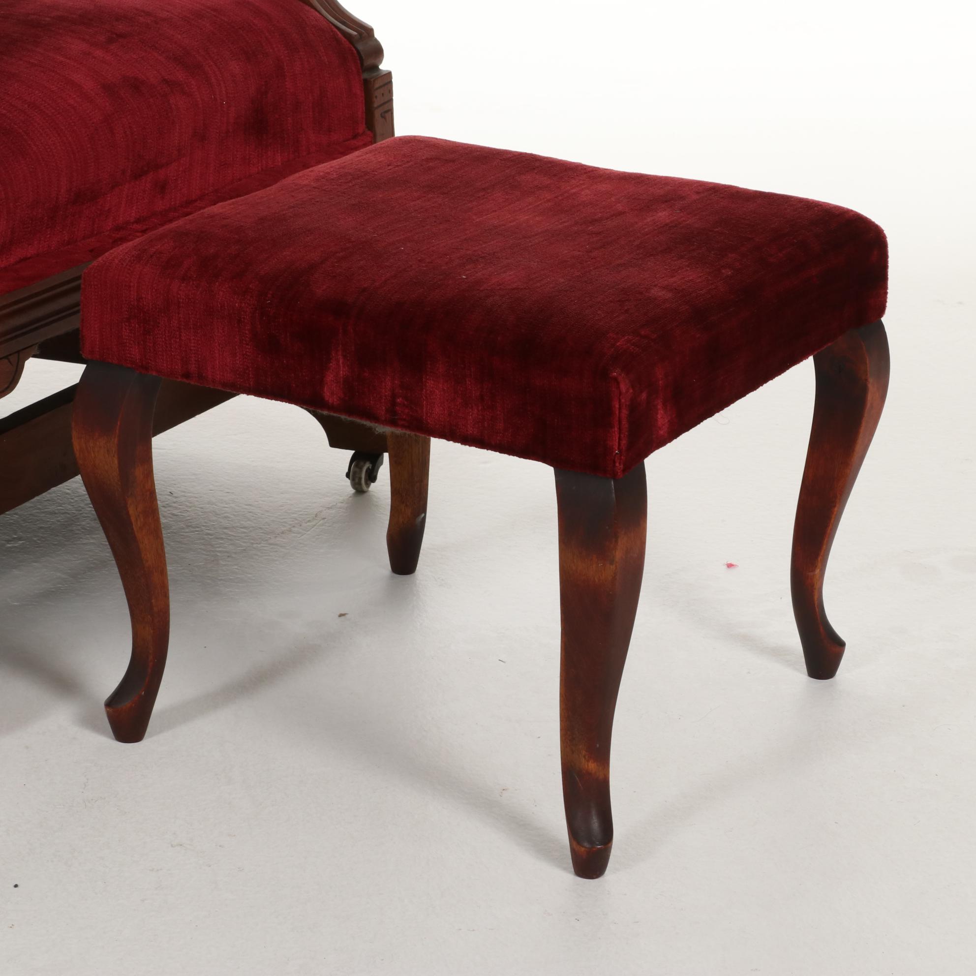 Victorian Walnut Platform Rocking Chair, Late 19th to Early 20th Century