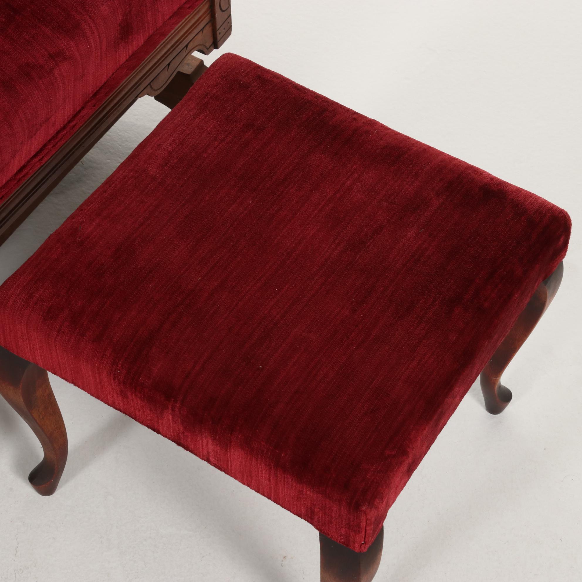 Victorian Walnut Platform Rocking Chair, Late 19th to Early 20th Century