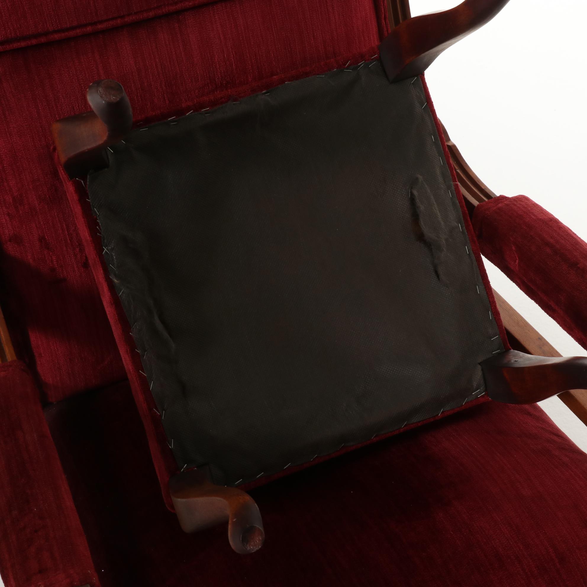 Victorian Walnut Platform Rocking Chair, Late 19th to Early 20th Century