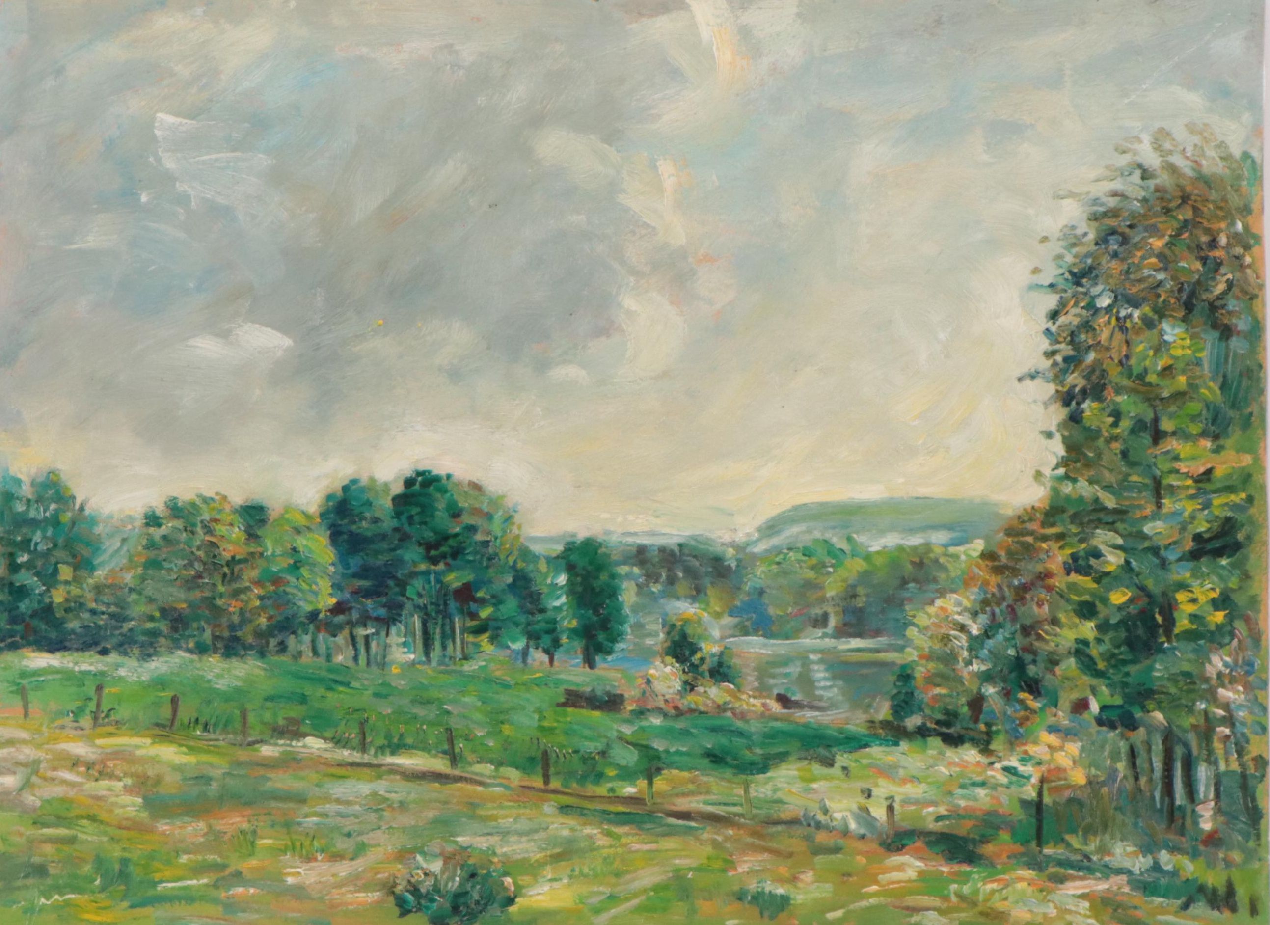 Oil Painting of a Green Landscape