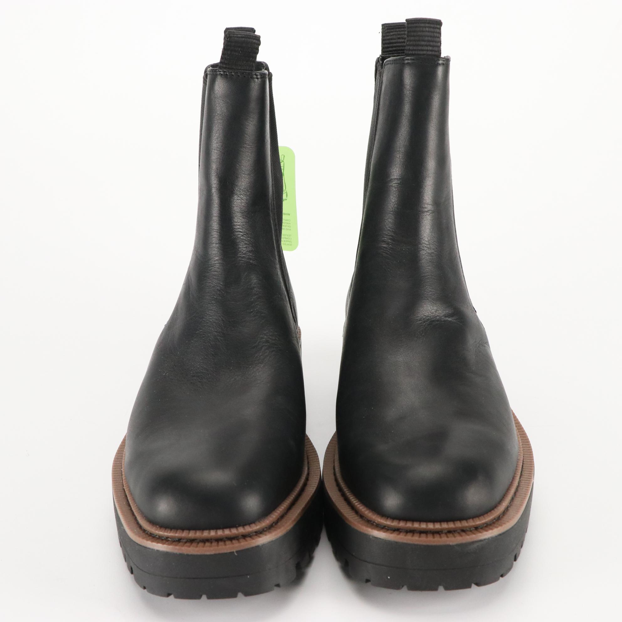 Sam Edelman Black Leather Waterproof Laguna Boots, New in Box