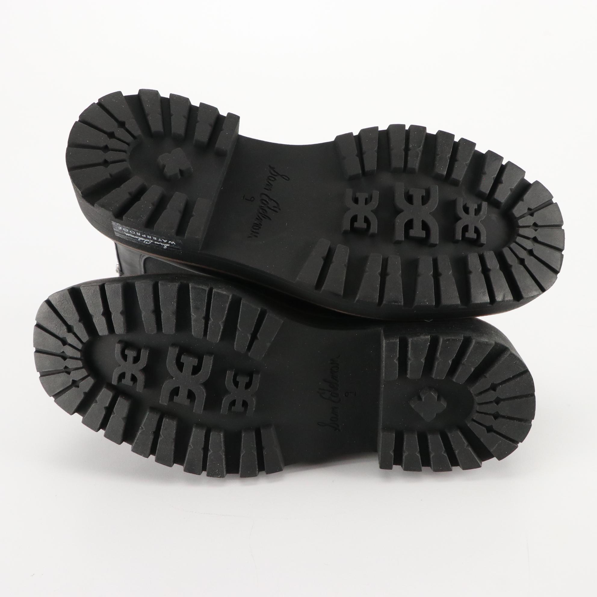 Sam Edelman Black Leather Waterproof Laguna Boots, New in Box