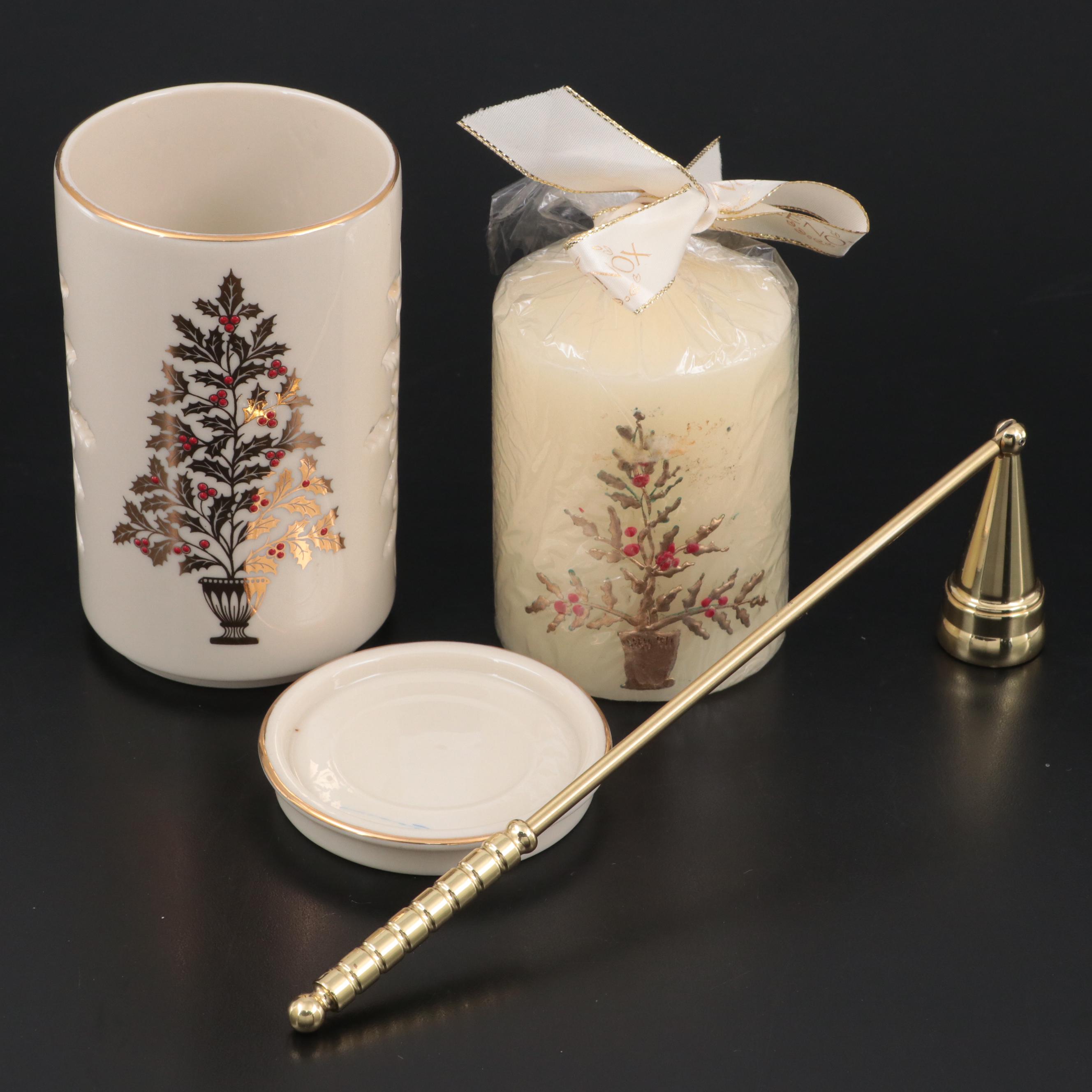 Lenox Bone China Lantern with Snuffer and Crystal Tree Topper EBTH