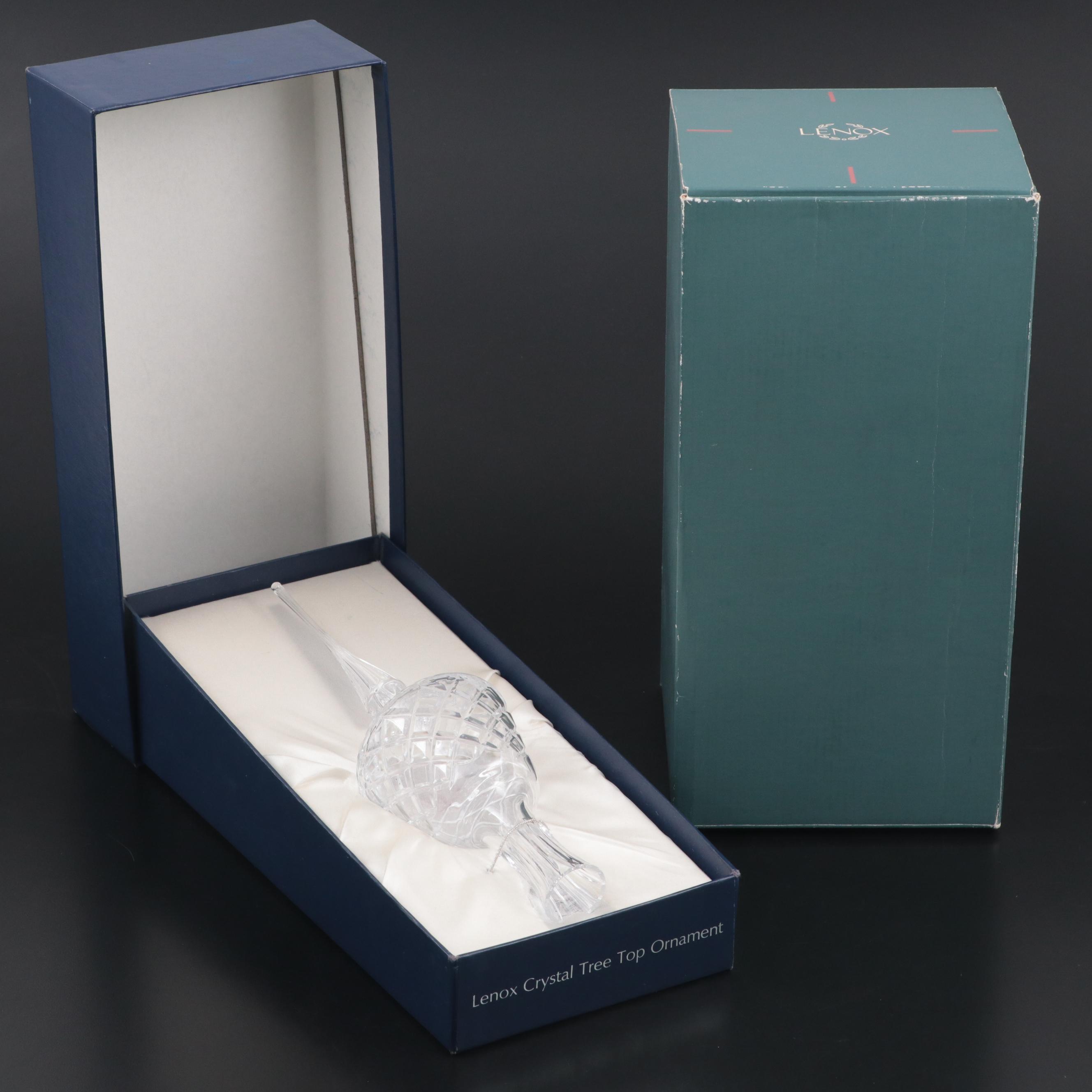 Lenox Bone China Lantern with Snuffer and Crystal Tree Topper EBTH