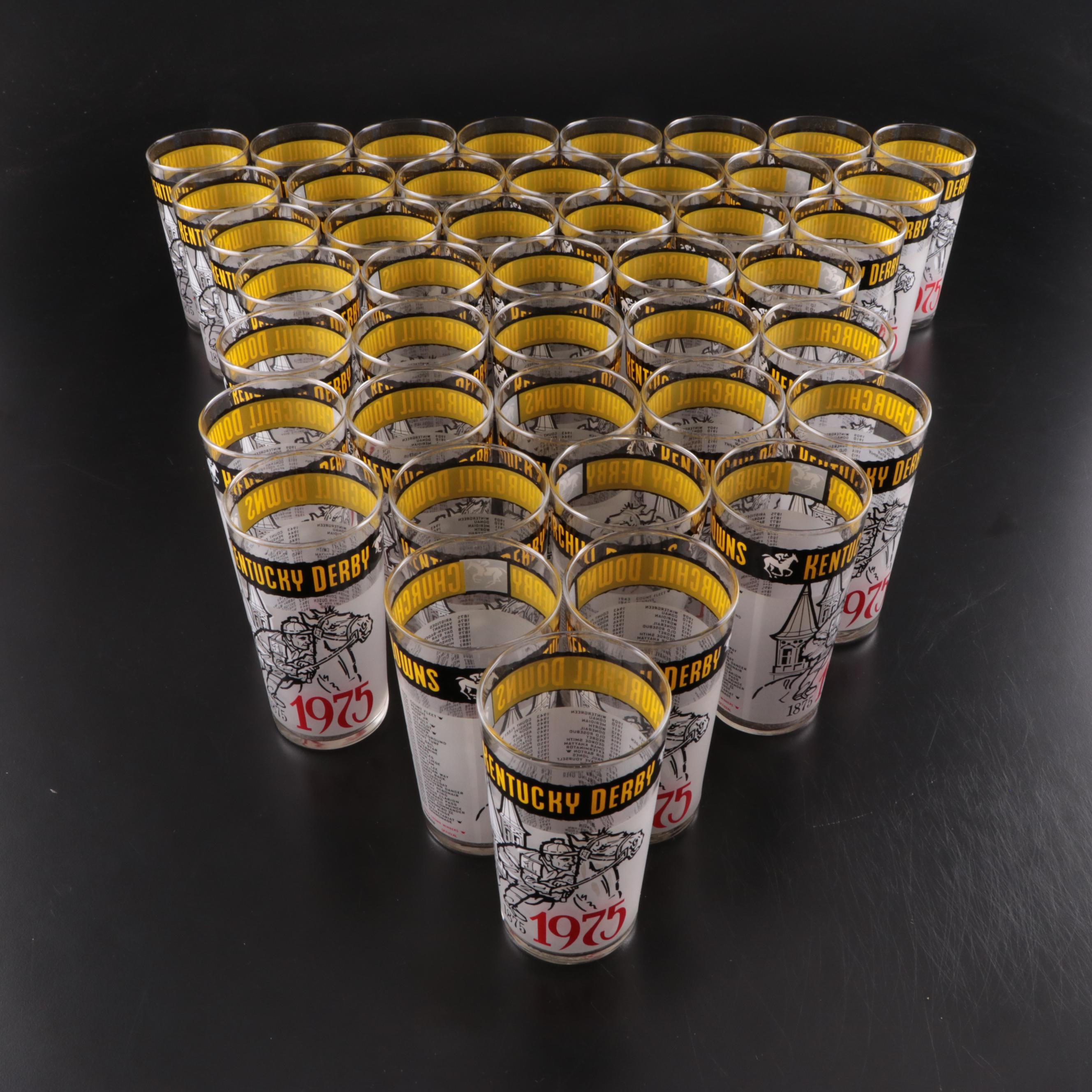 Verre Vintage Kentucky Derby 1980 - Souvenir Verre - Course De Chevaux - État Neuf