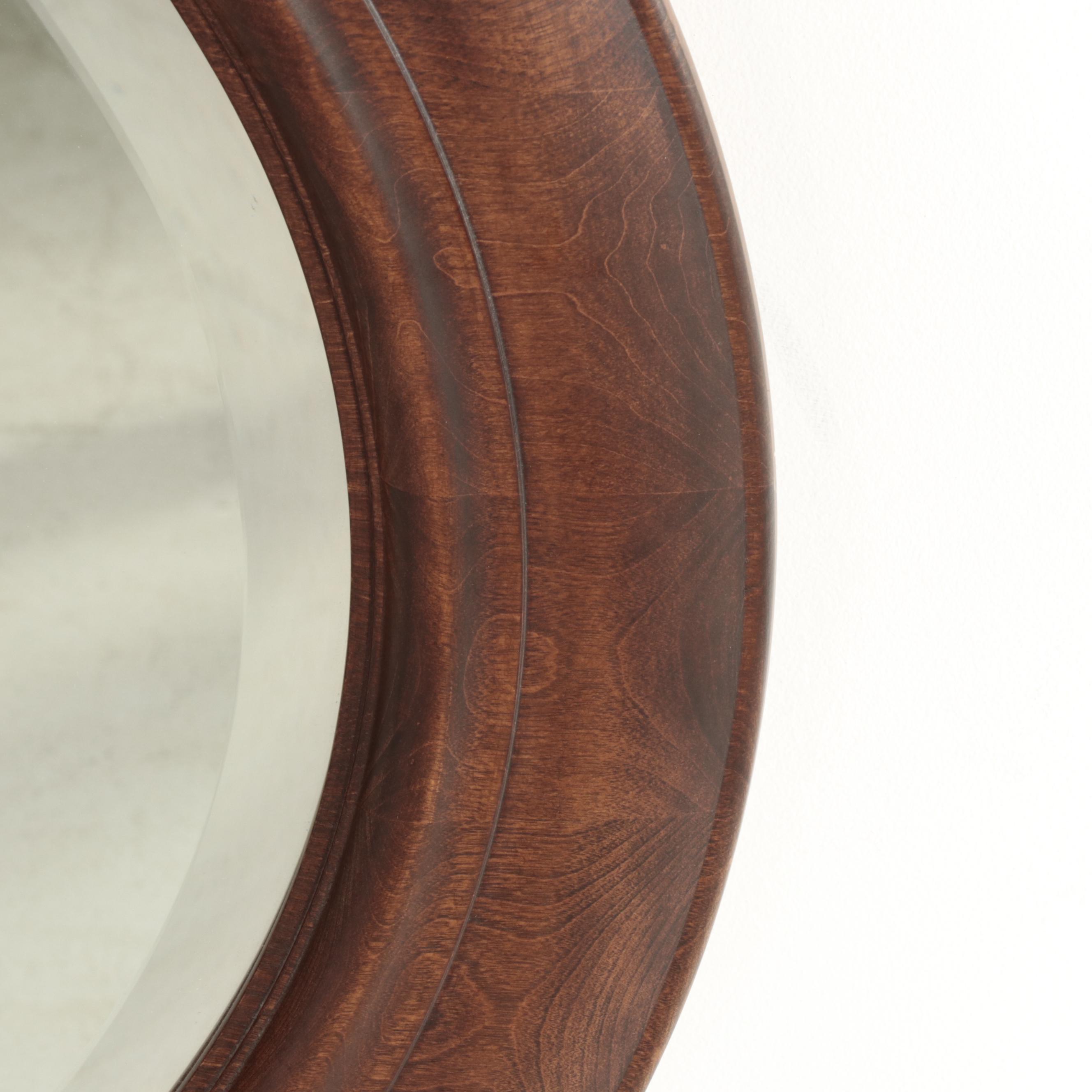 Wooden Framed Oval Wall Mirror