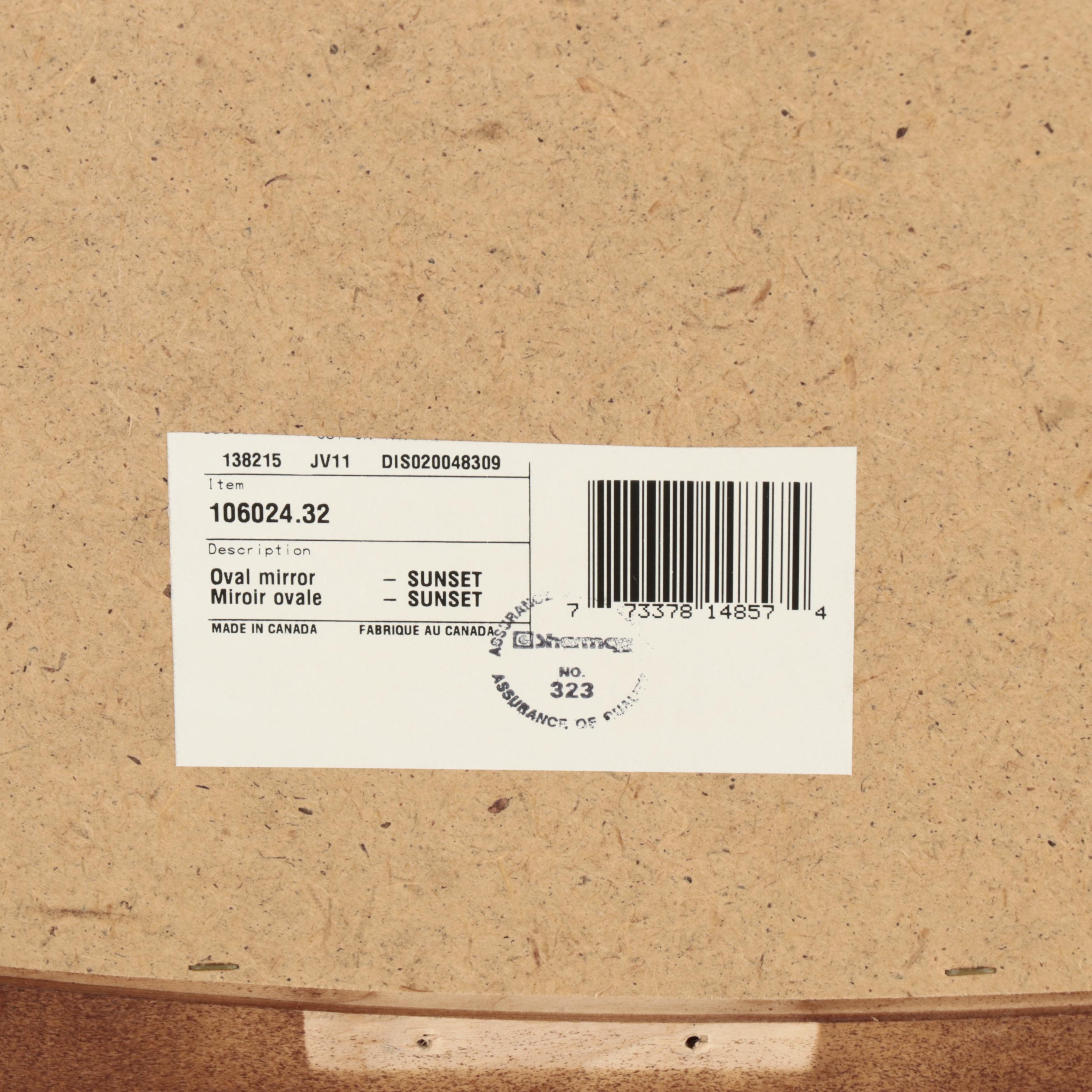 Wooden Framed Oval Wall Mirror