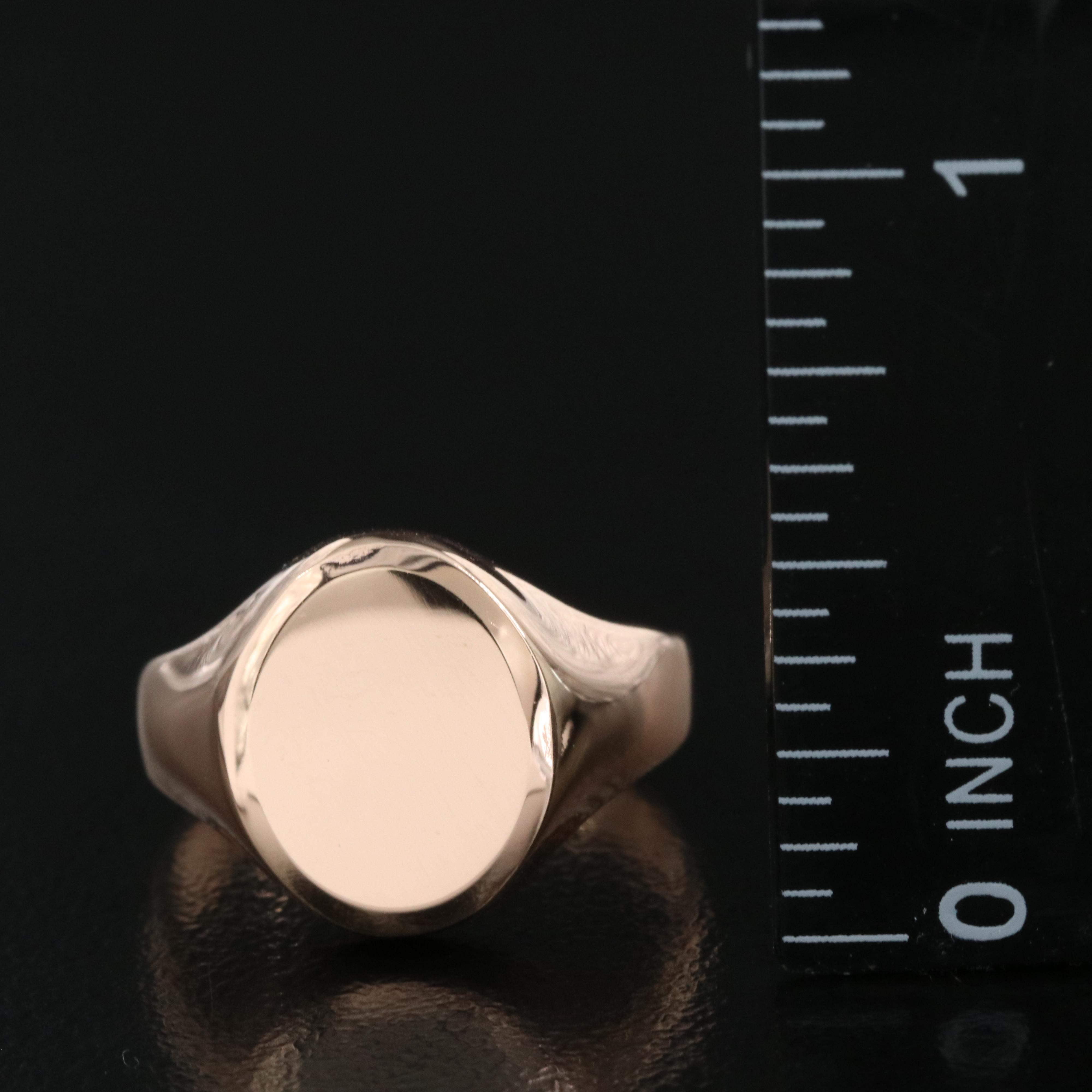 14K Rose Gold Blank Signet Ring