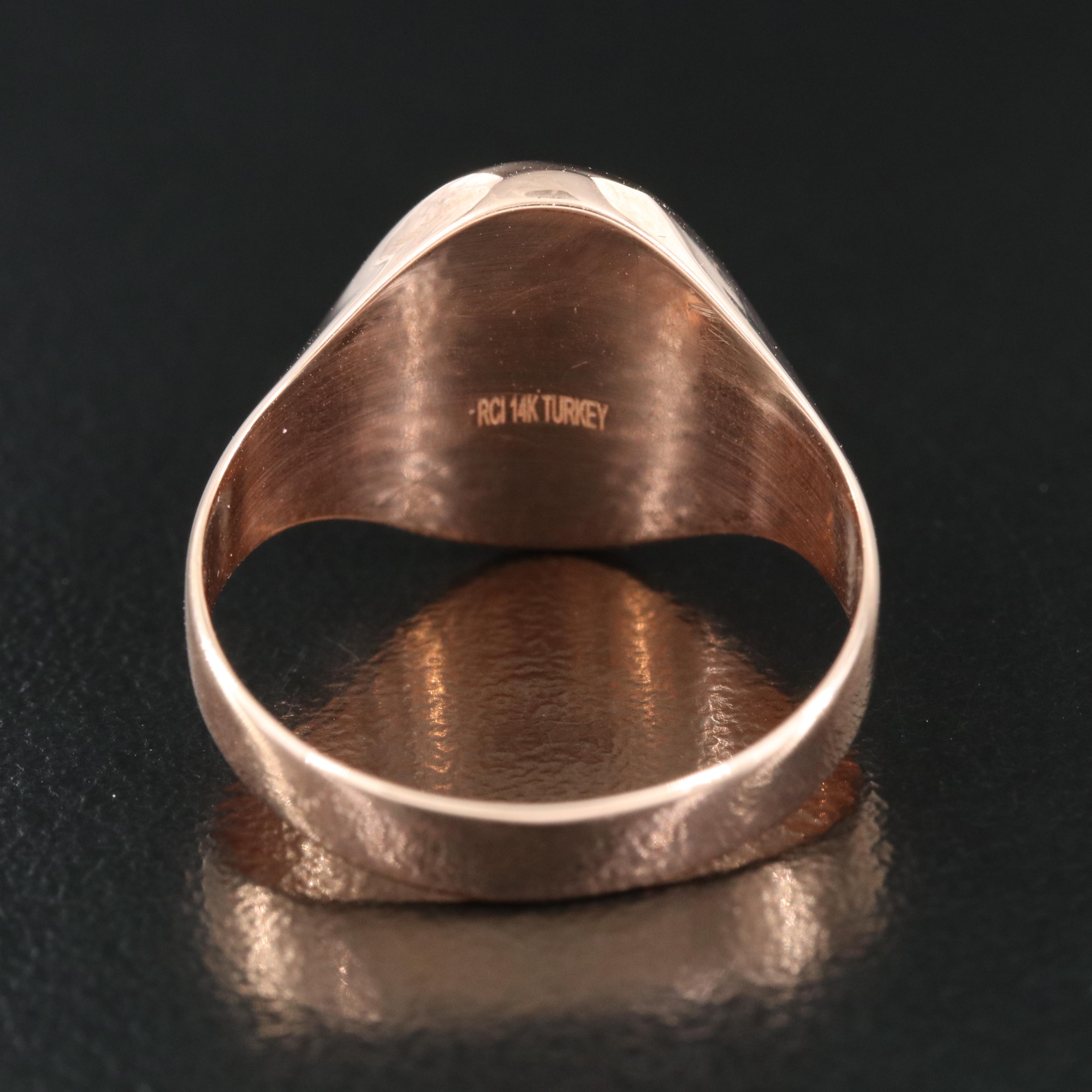 14K Rose Gold Blank Signet Ring