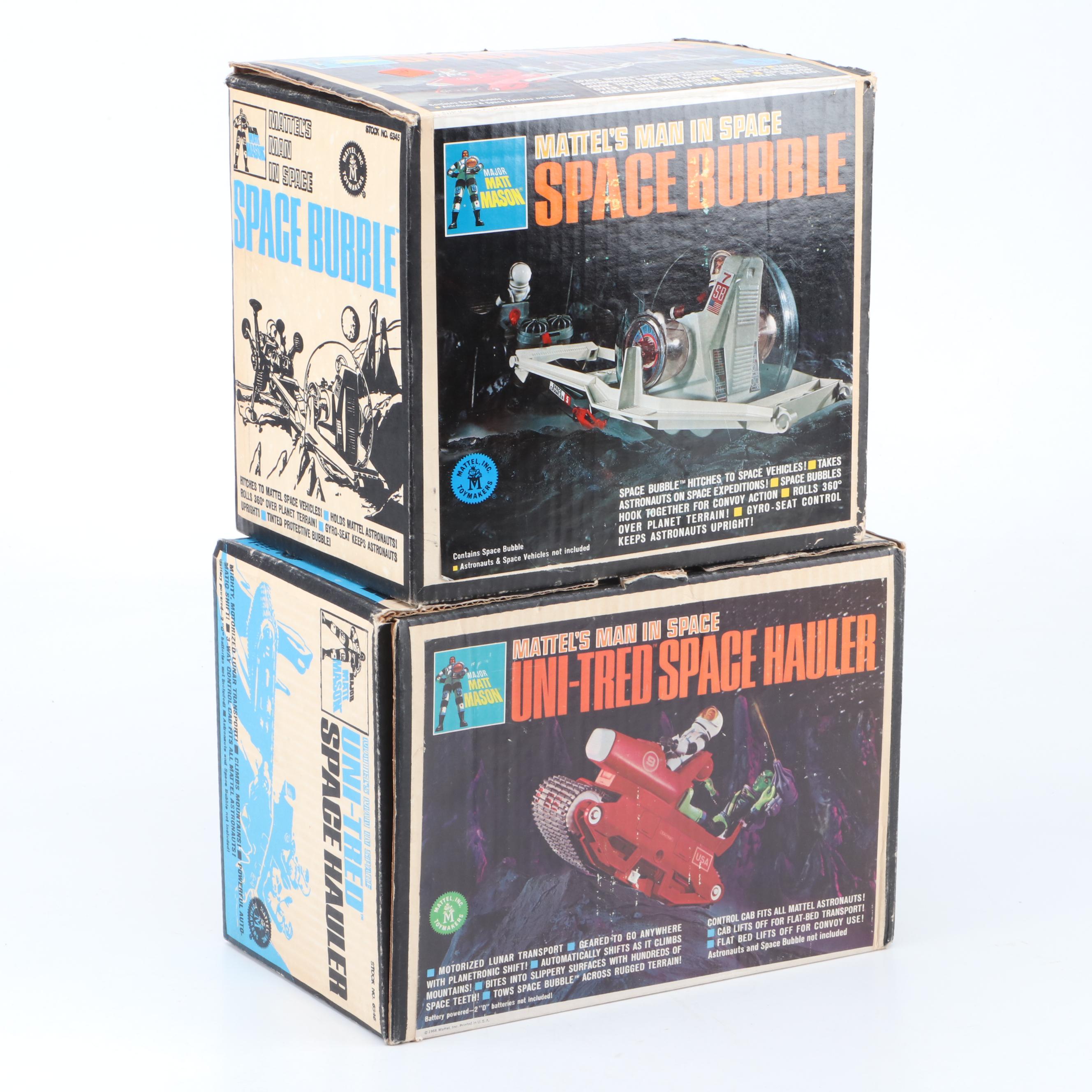 Mattel's Man In Space Action Figure, Space Bubble, and Uni-Tred Space Hauler