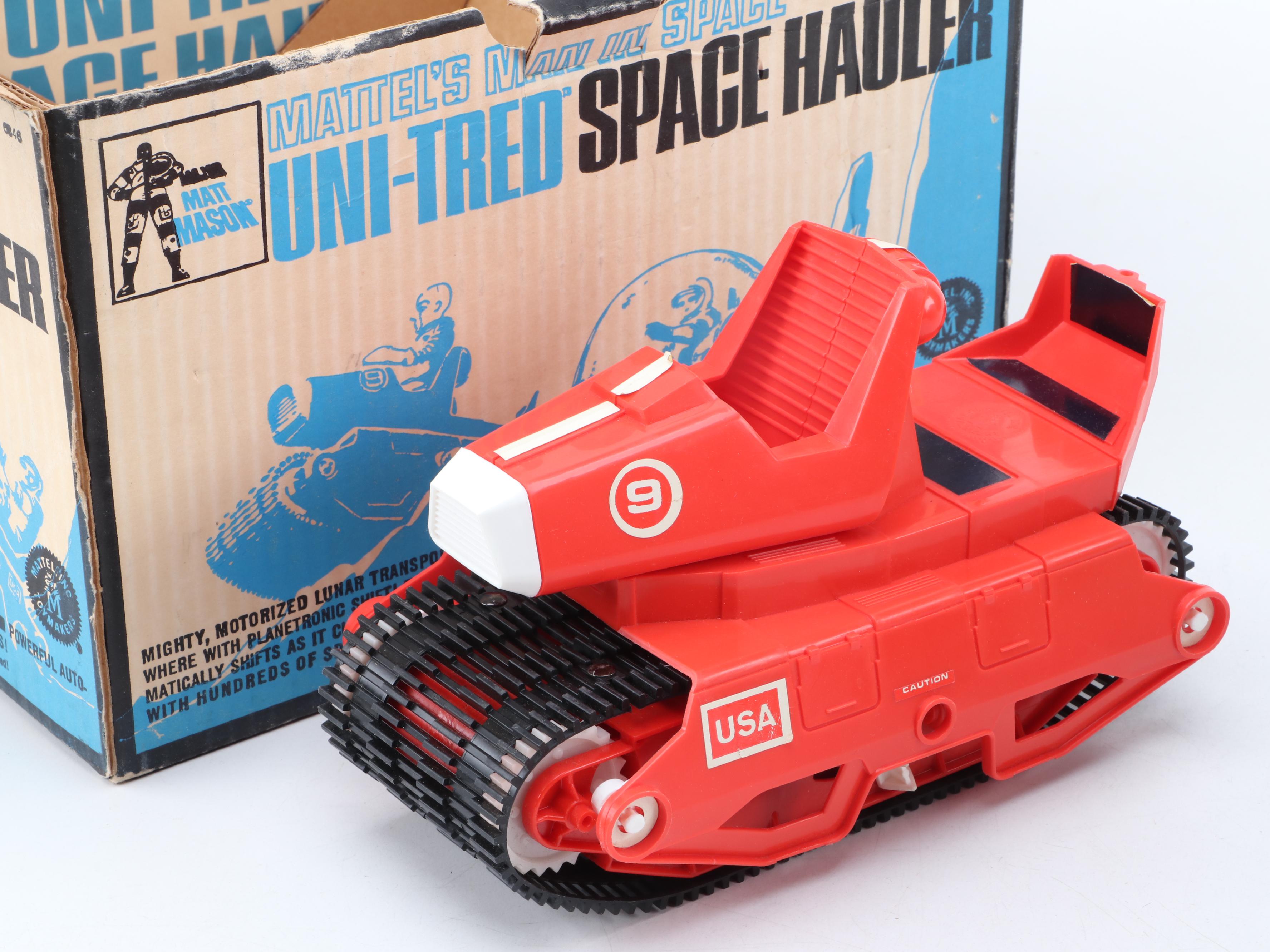 Mattel's Man In Space Action Figure, Space Bubble, and Uni-Tred Space Hauler