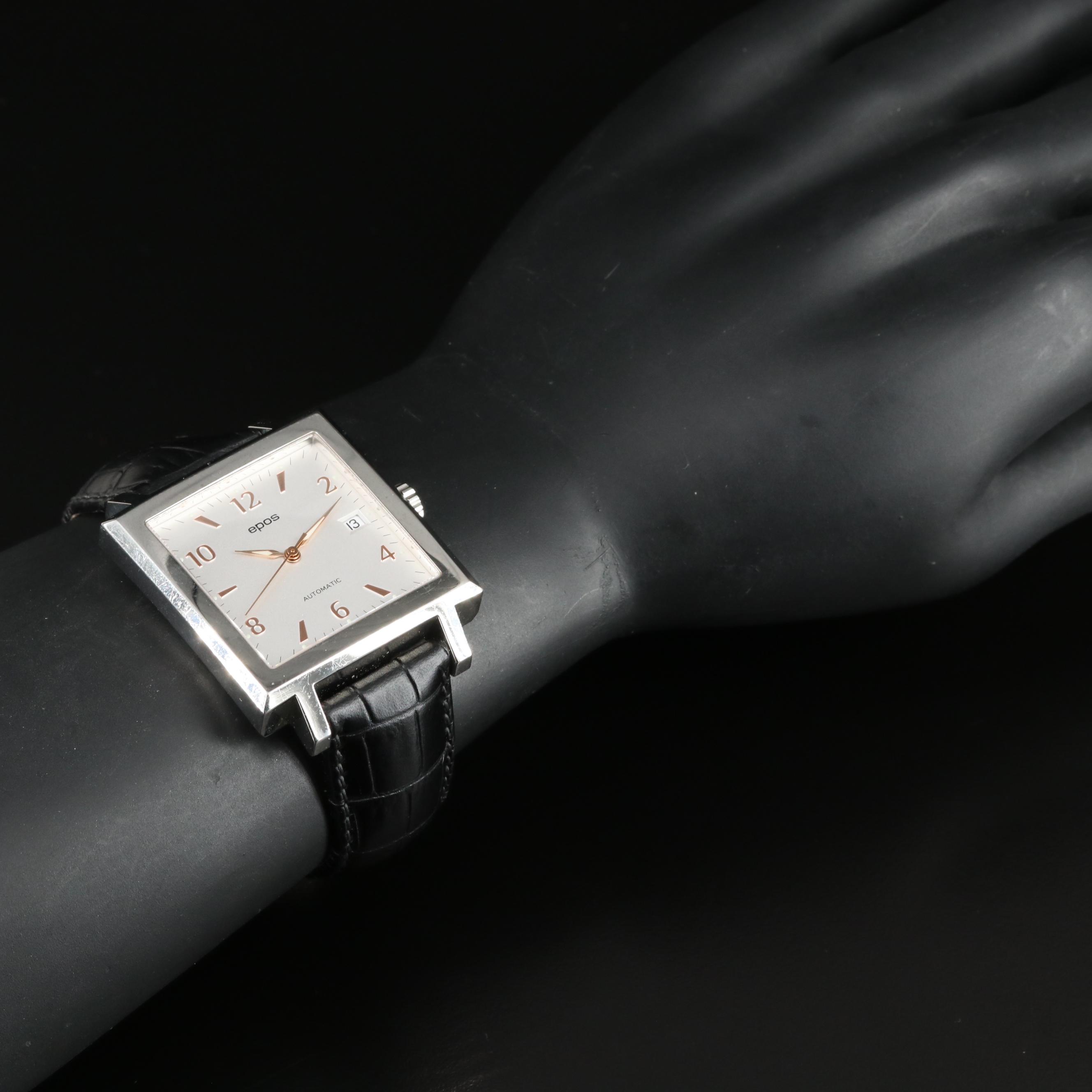 Epos Swiss-Made Square Automatic Stainless Steel Watch