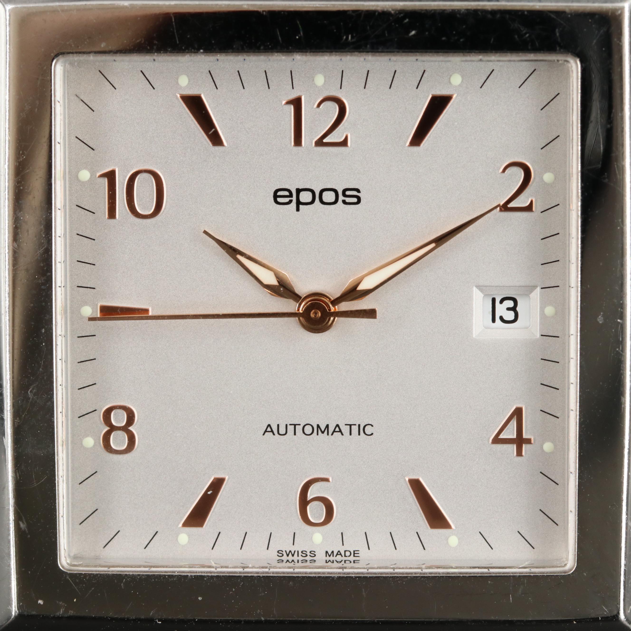 Epos Swiss-Made Square Automatic Stainless Steel Watch