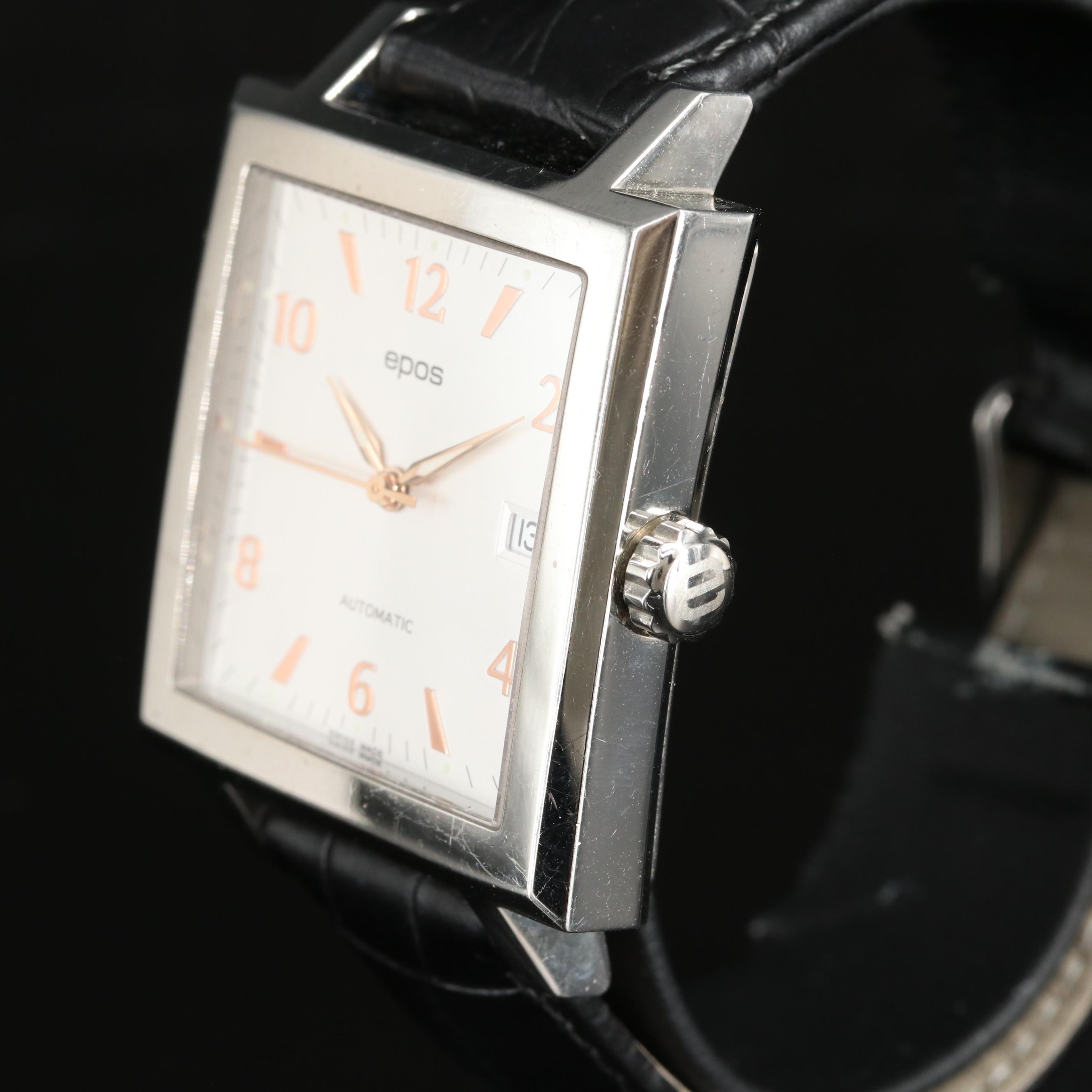 Epos Swiss-Made Square Automatic Stainless Steel Watch