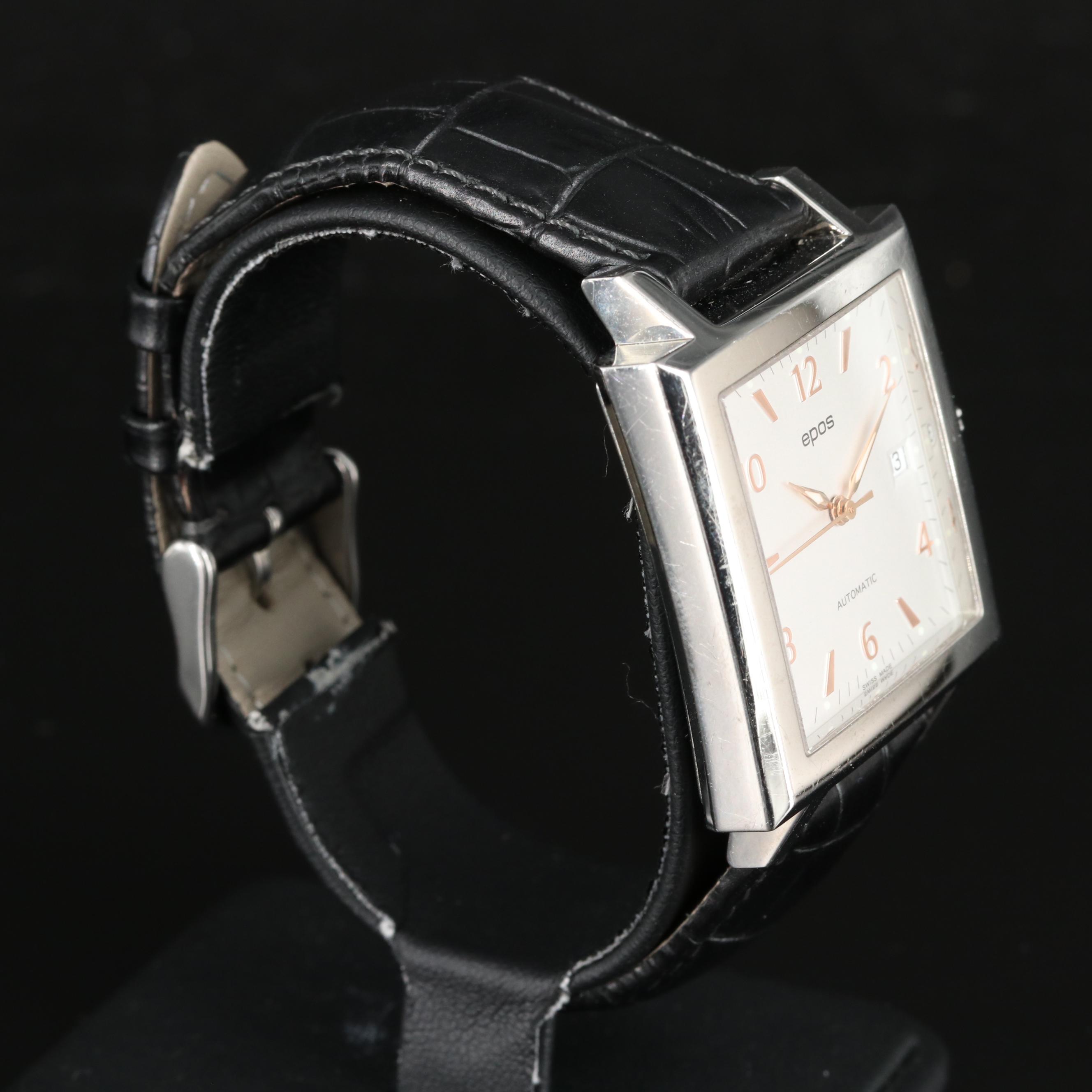 Epos Swiss-Made Square Automatic Stainless Steel Watch