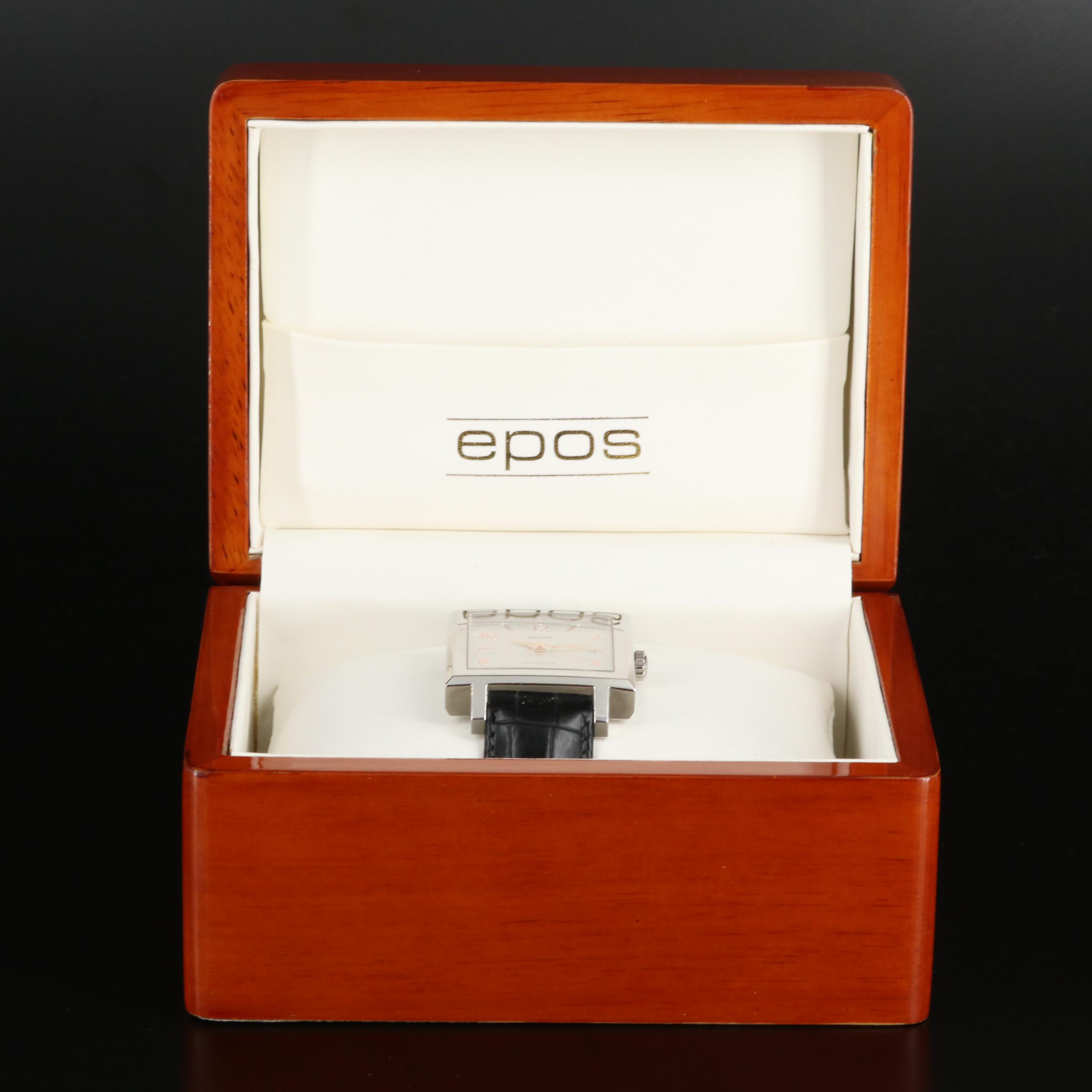 Epos Swiss-Made Square Automatic Stainless Steel Watch