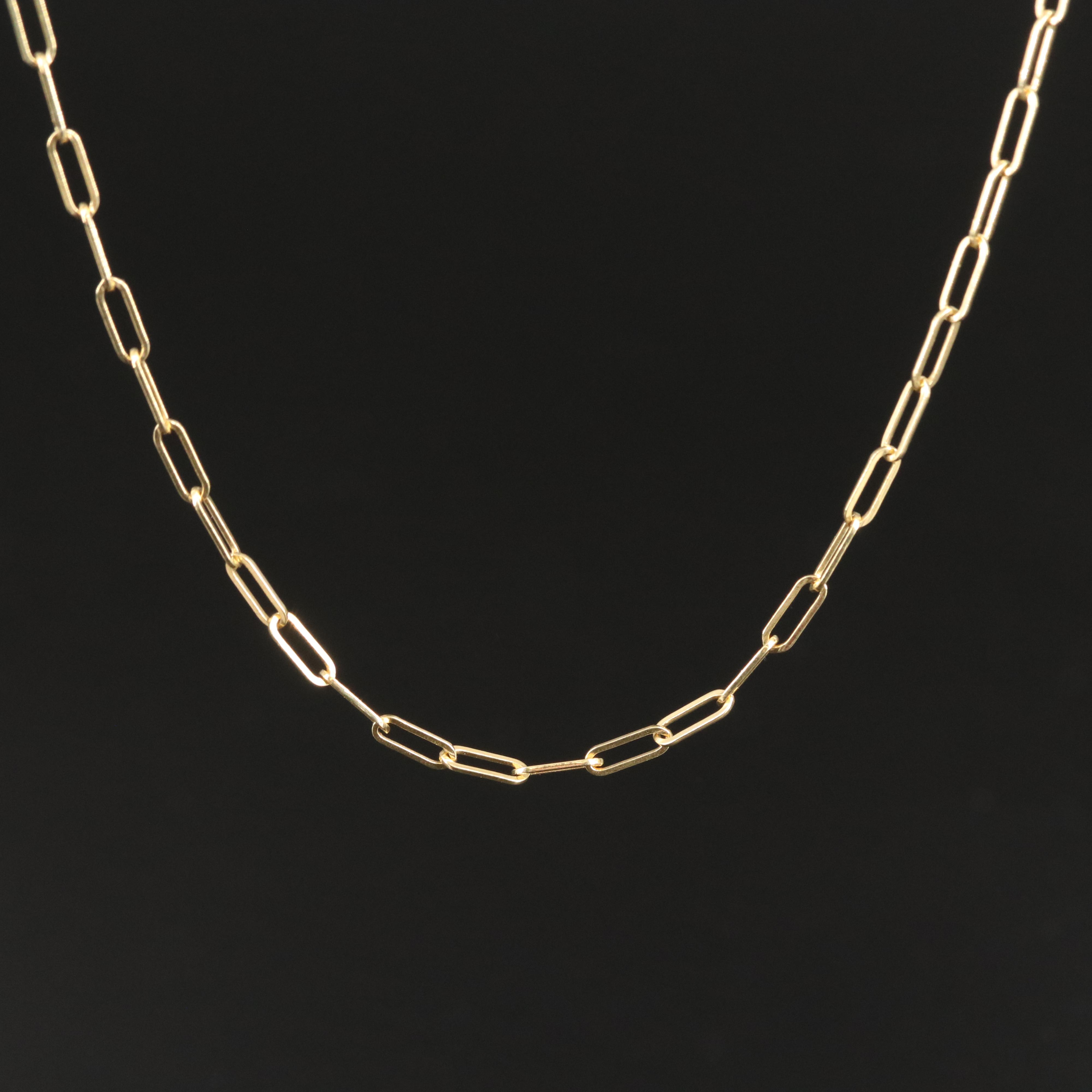 14K Paper Clip Chain Necklace EBTH