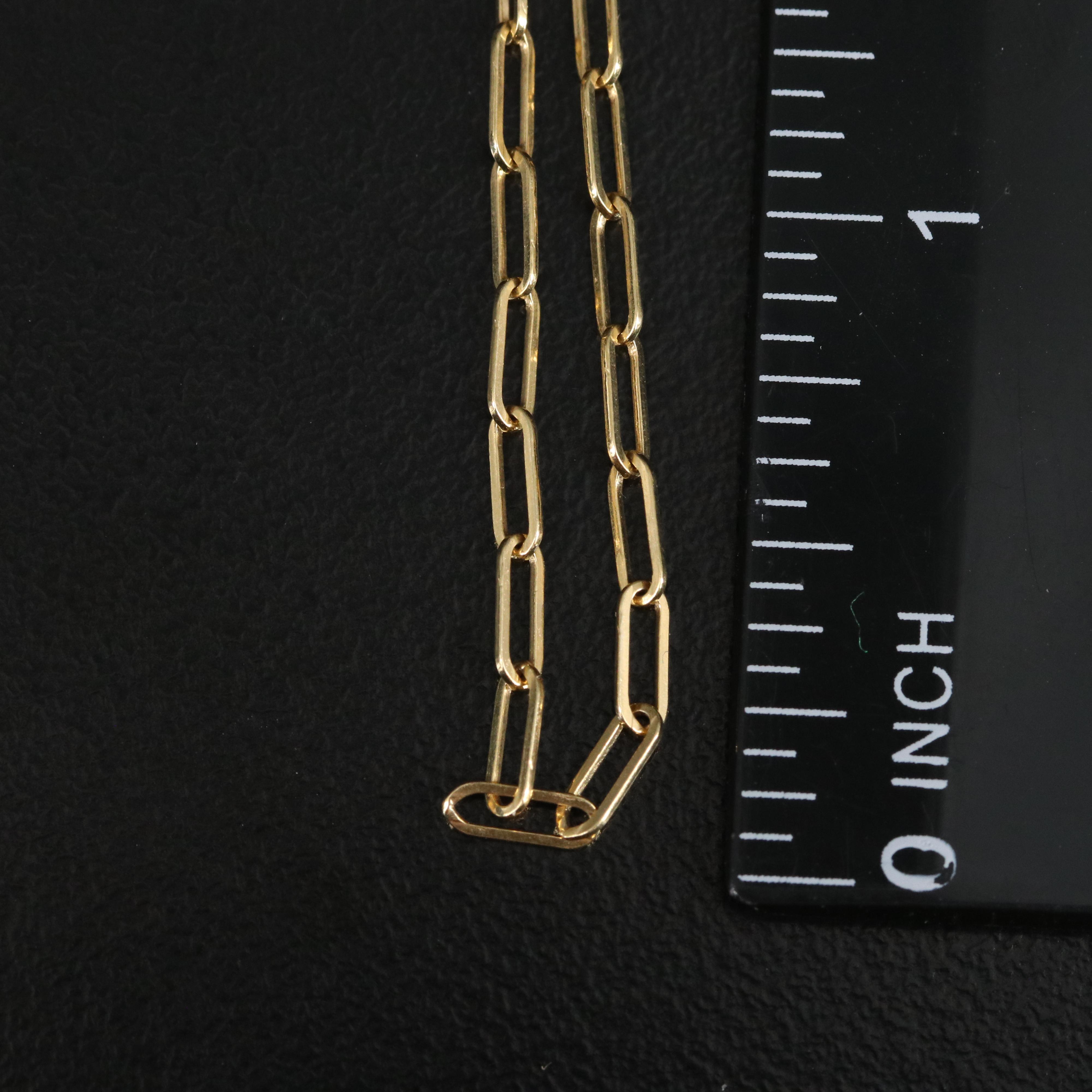 14K Paper Clip Chain Necklace EBTH
