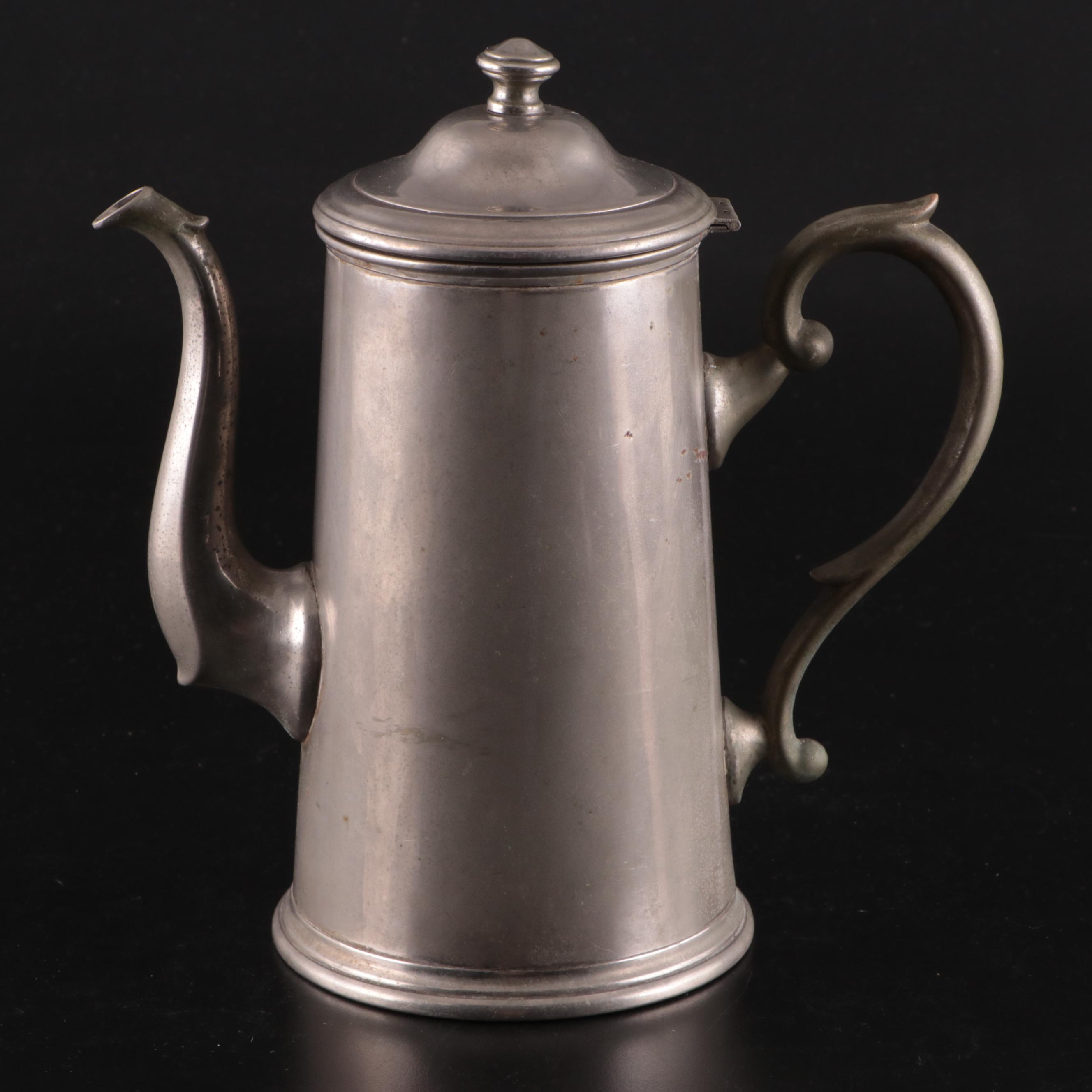 Candlestick Form Brass Table Lamp, Woodbury Pewter Porringer, and More