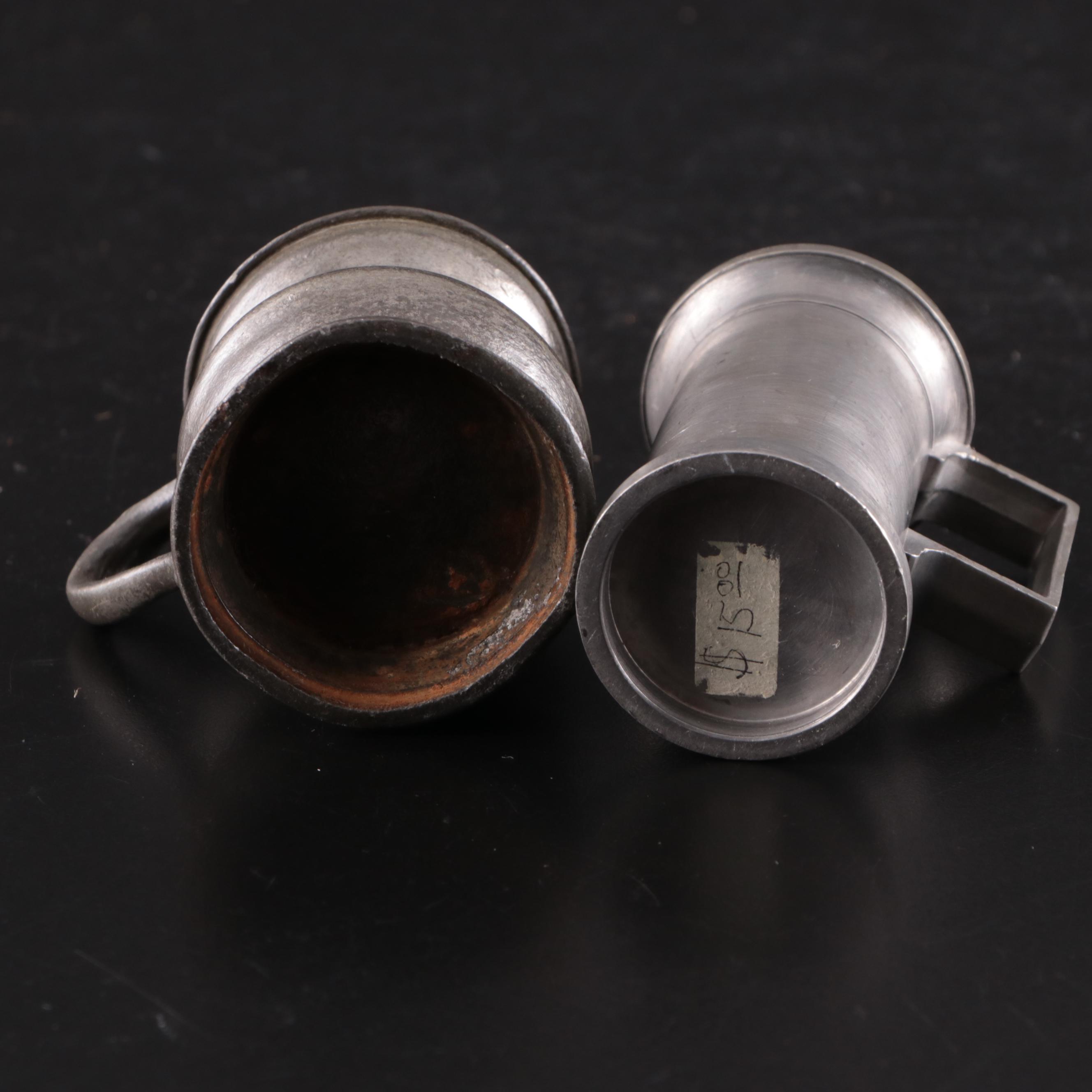 Candlestick Form Brass Table Lamp, Woodbury Pewter Porringer, and More