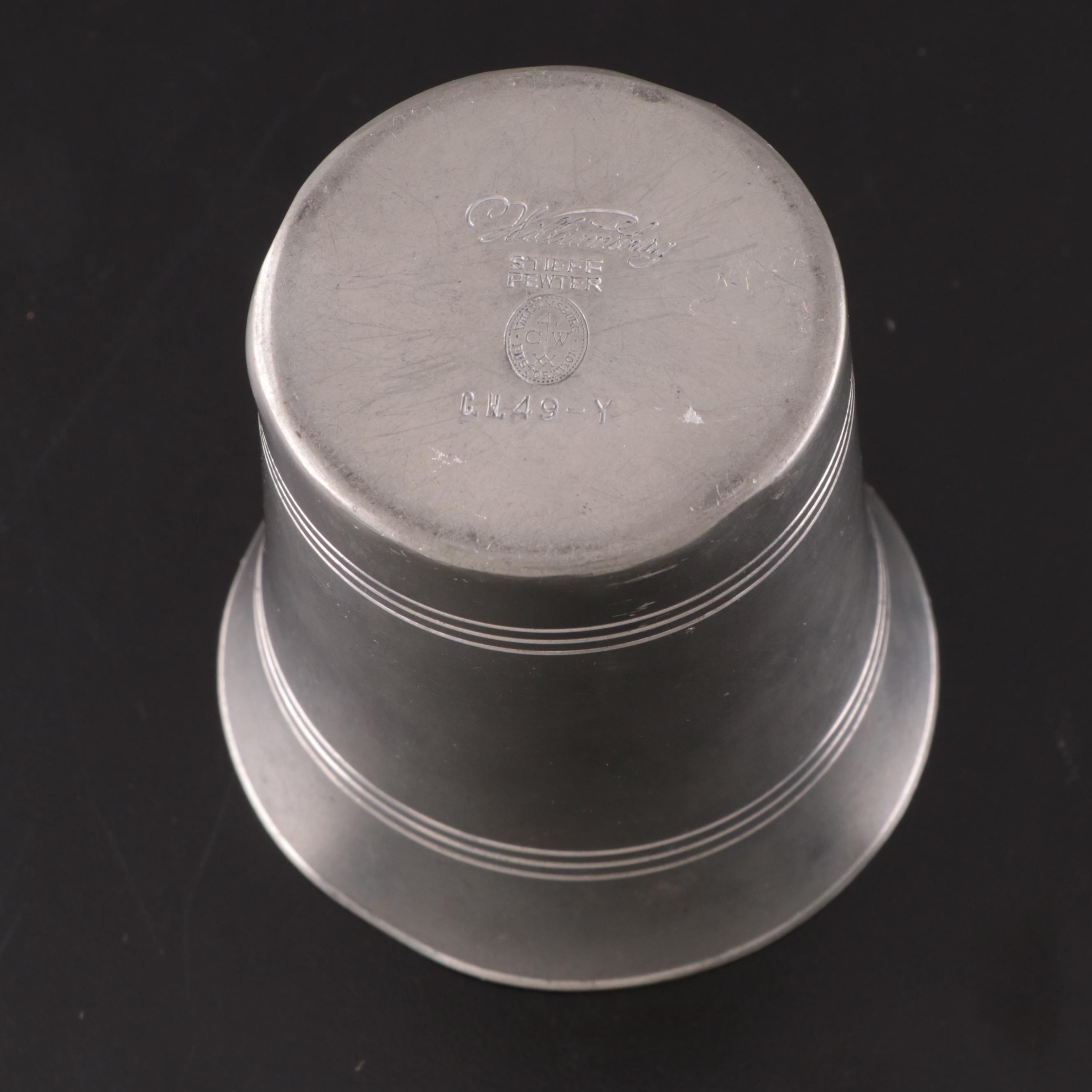 Candlestick Form Brass Table Lamp, Woodbury Pewter Porringer, and More