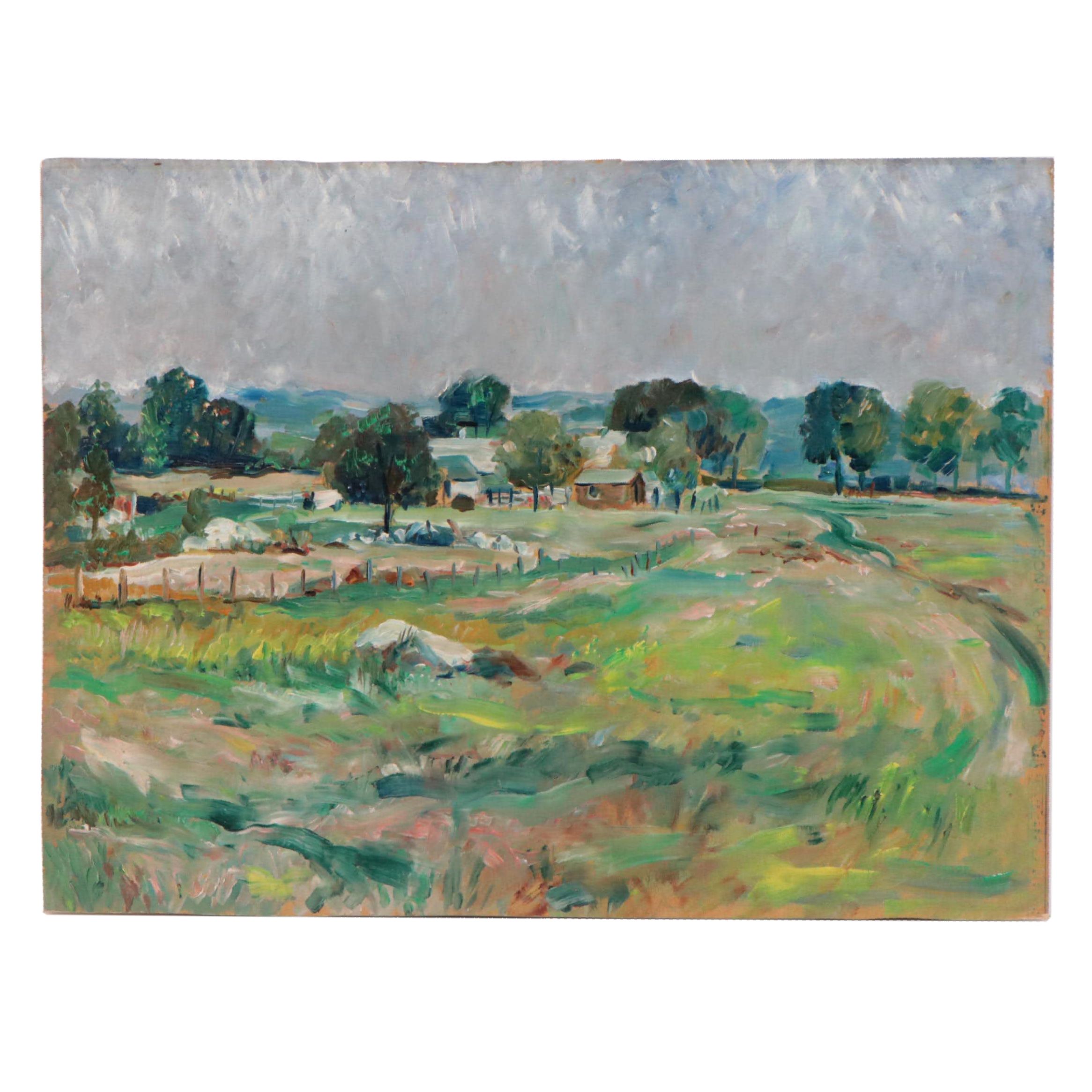 Oil Painting of a Country Landscape