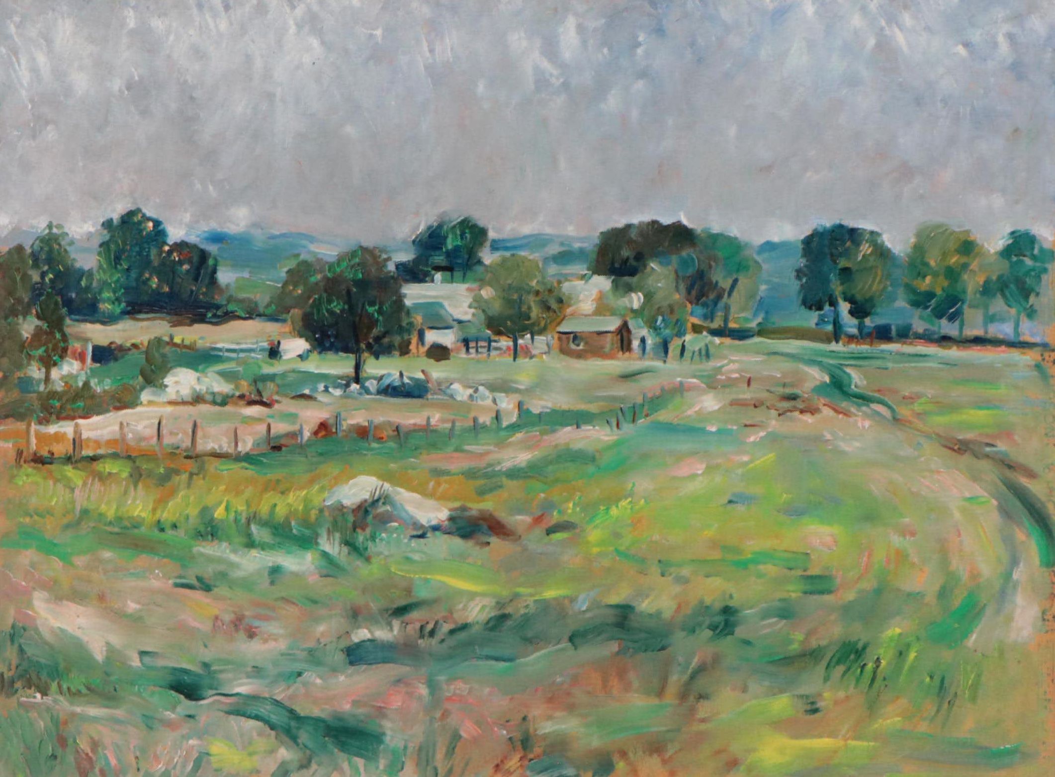 Oil Painting of a Country Landscape