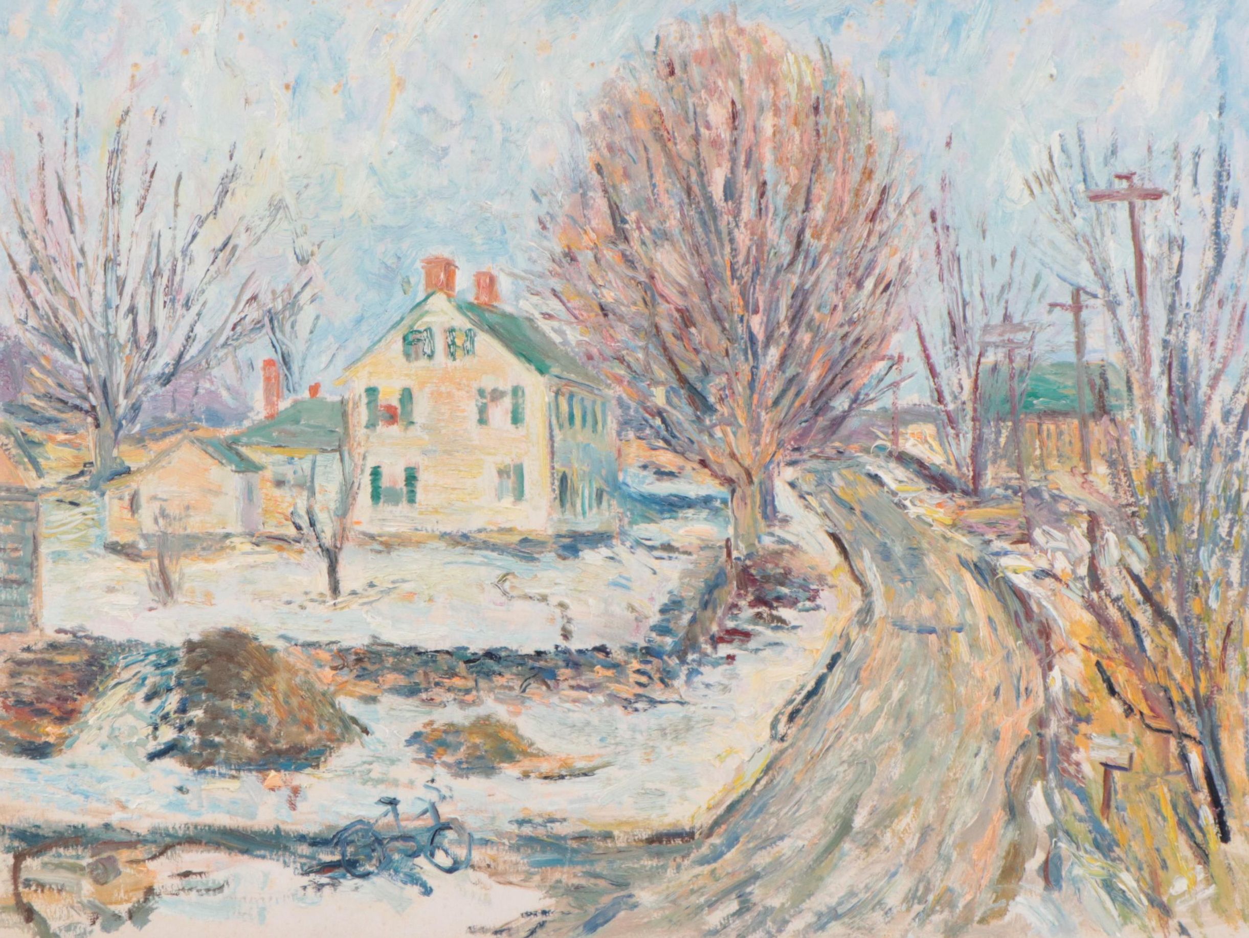 Oil Painting of a Winter Landscape