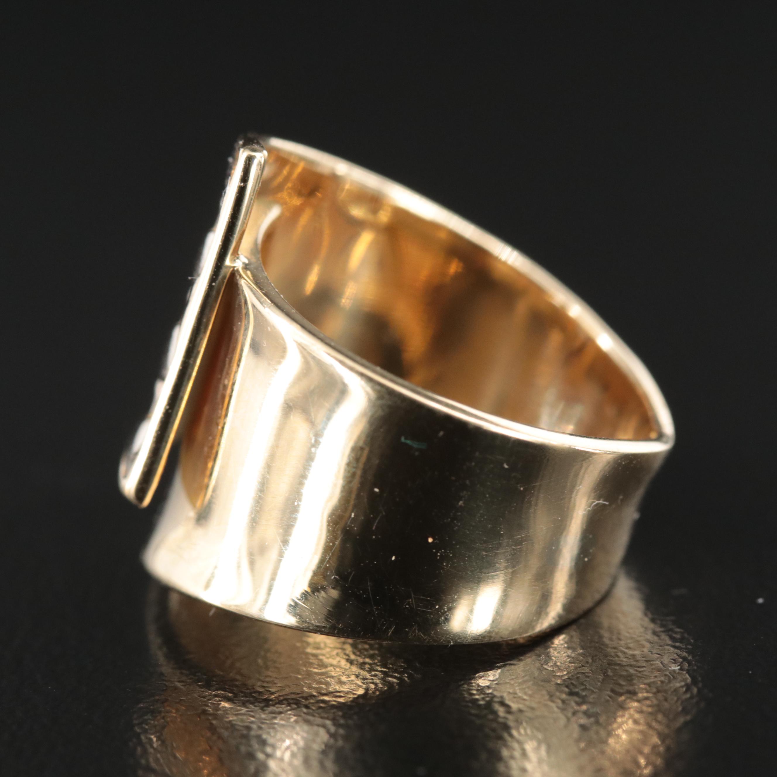 Italian 18K Wrap Ring with Lattice Design