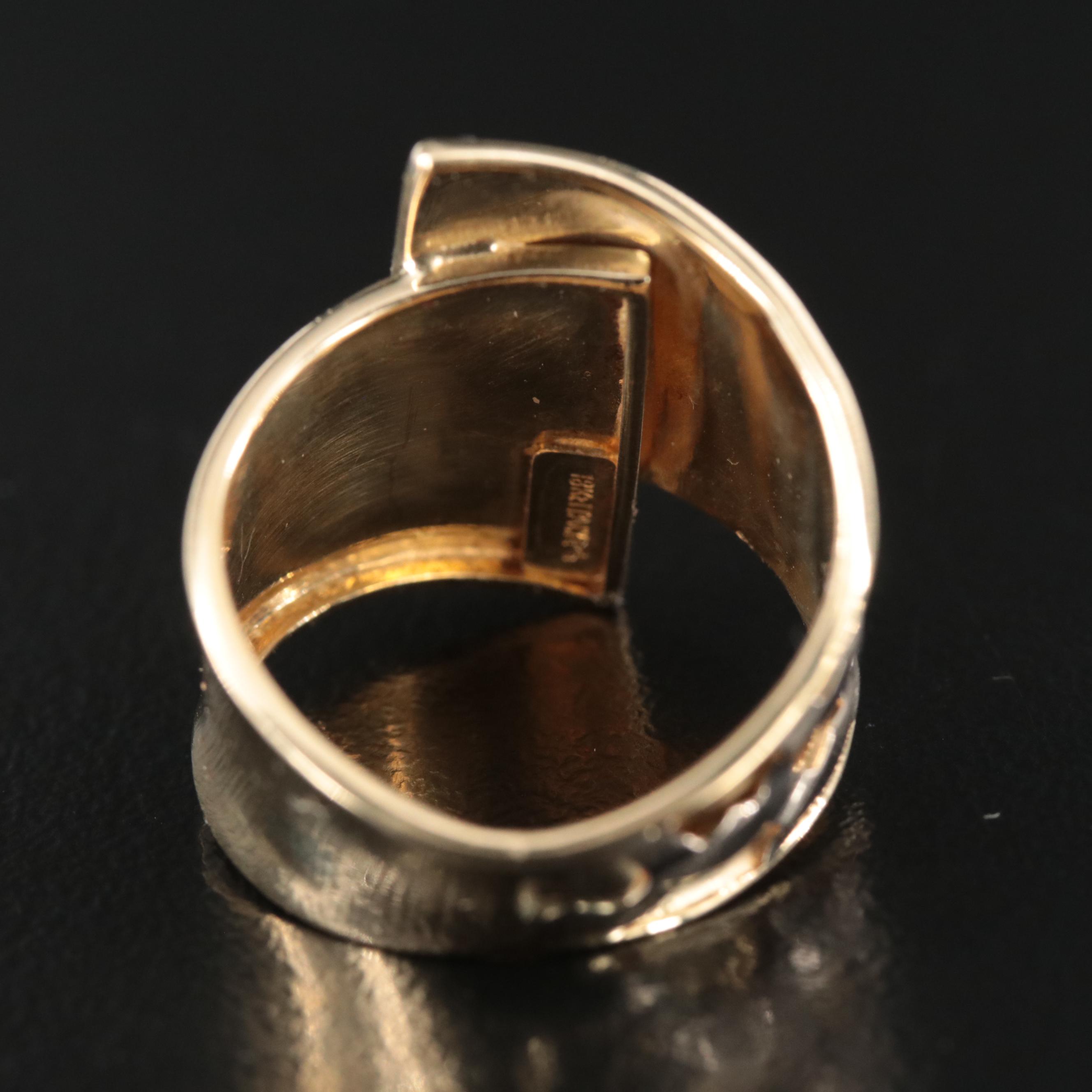 Italian 18K Wrap Ring with Lattice Design