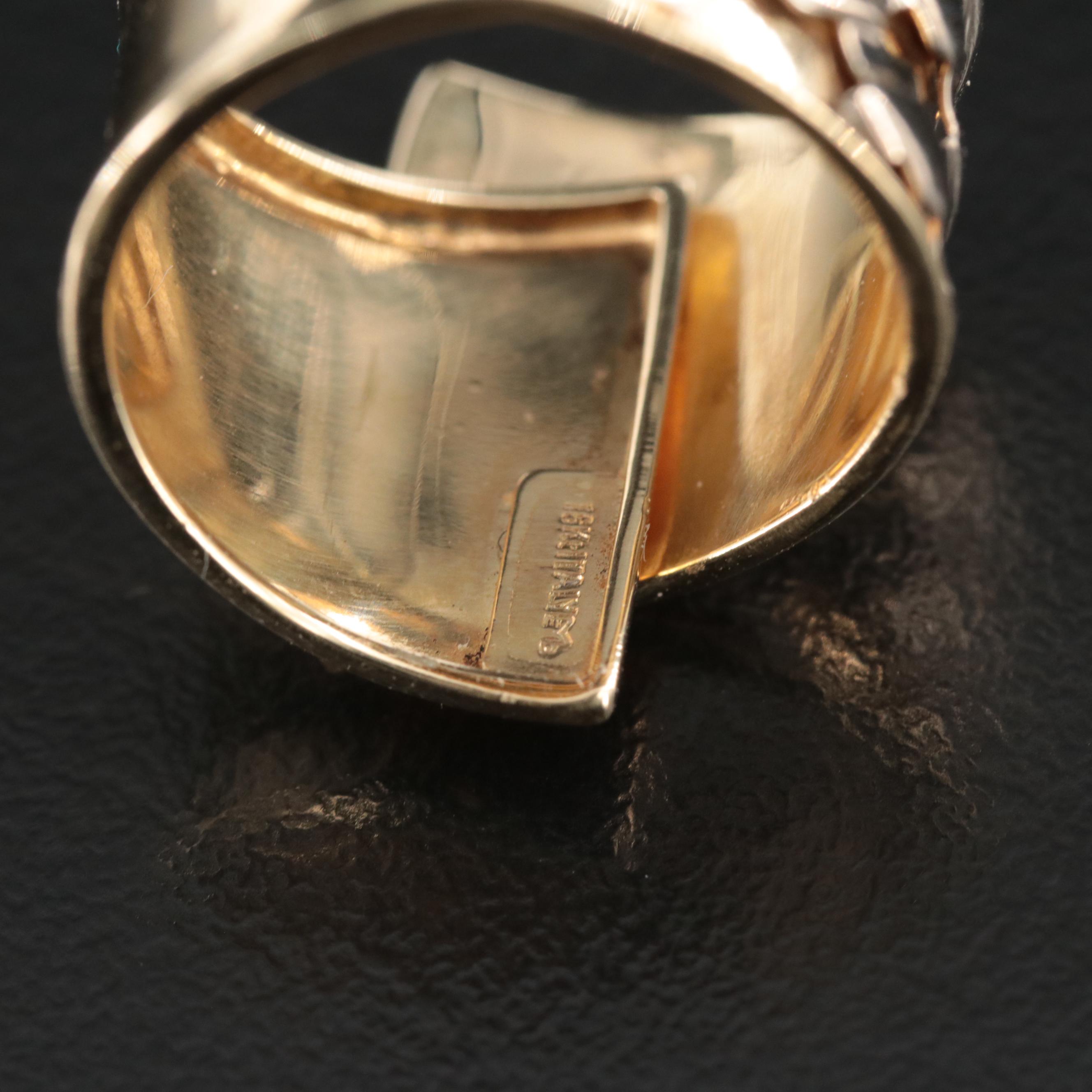 Italian 18K Wrap Ring with Lattice Design