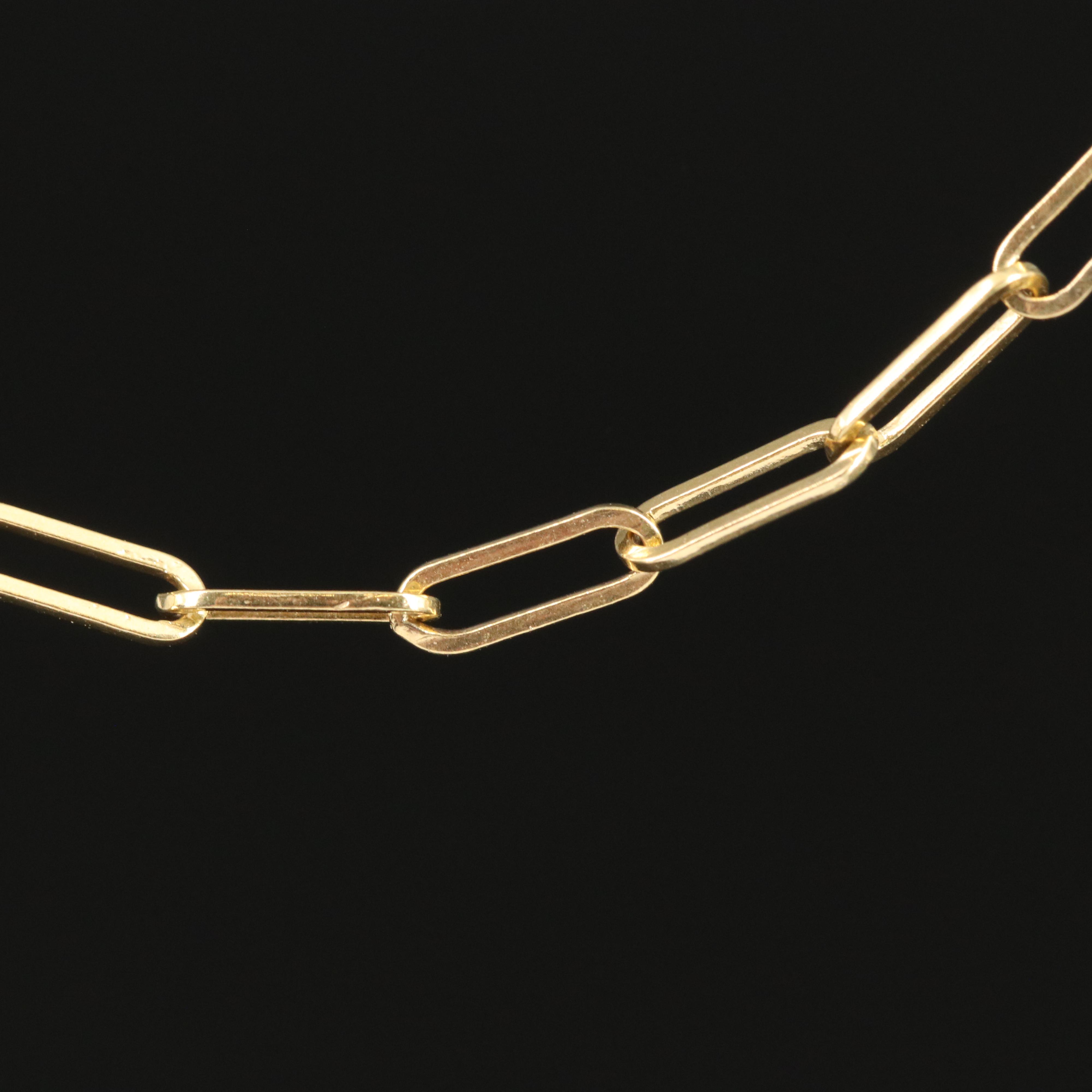 14K Paper Clip Chain Necklace