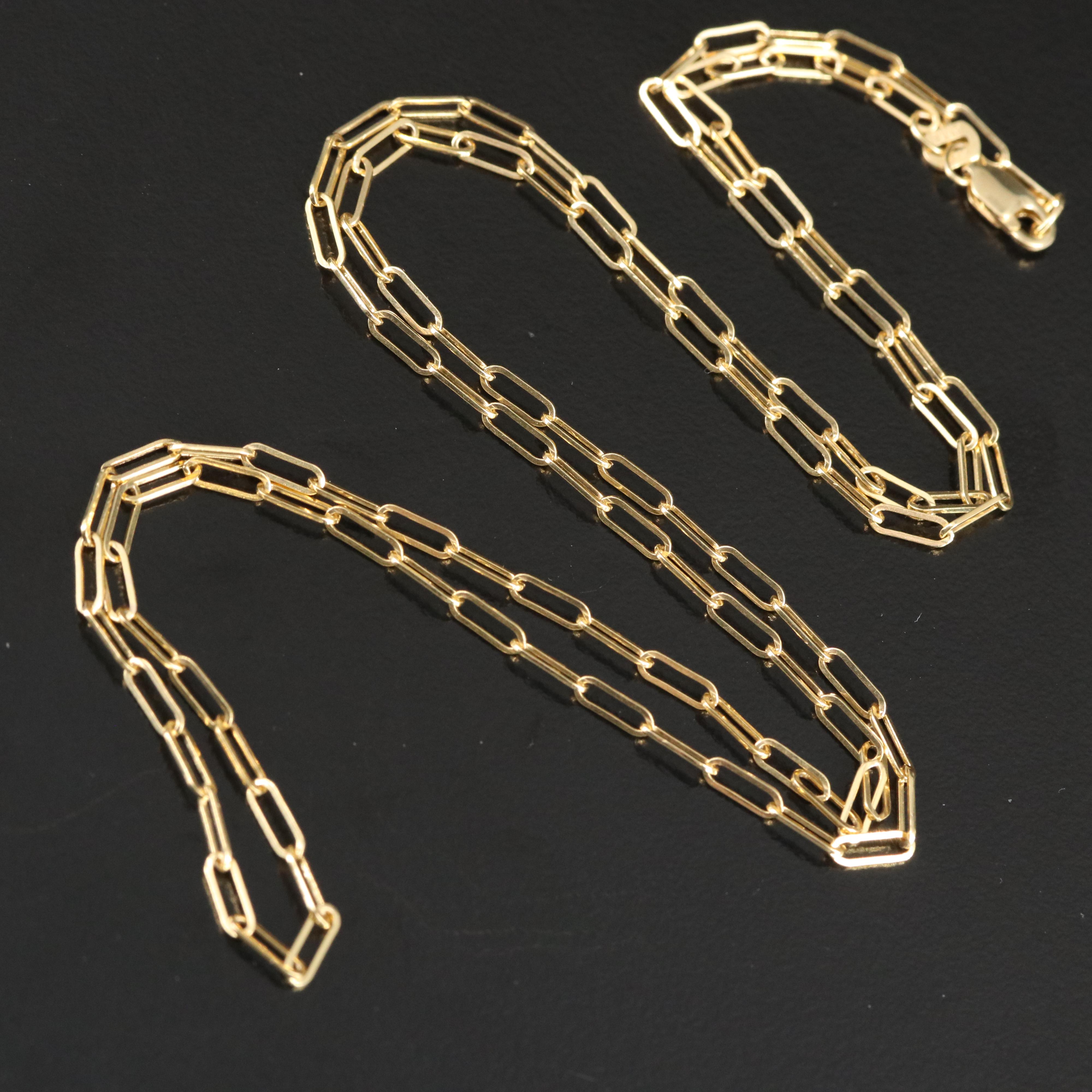 14K Paper Clip Chain Necklace