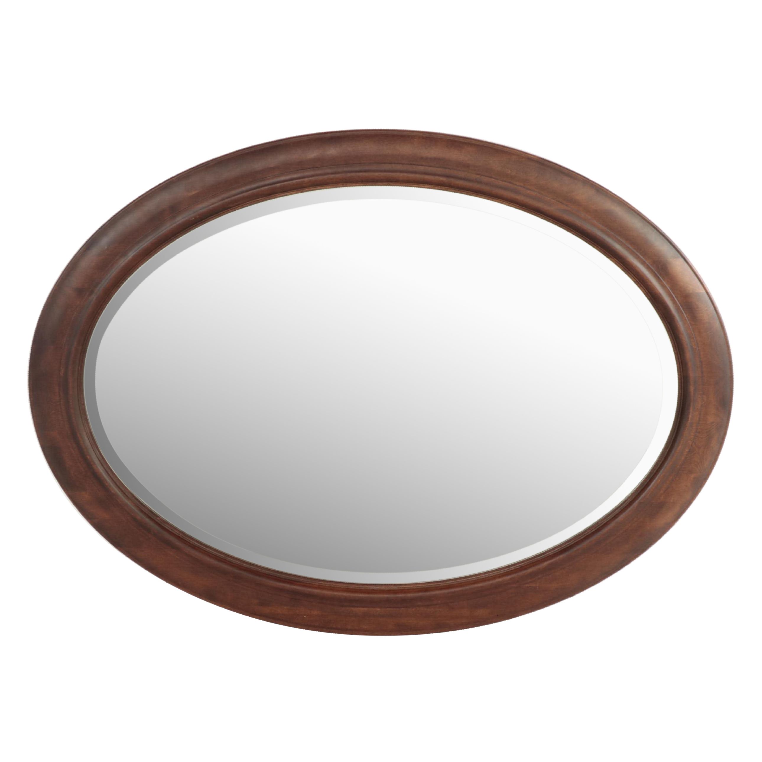 Wooden Framed Oval Wall Mirror