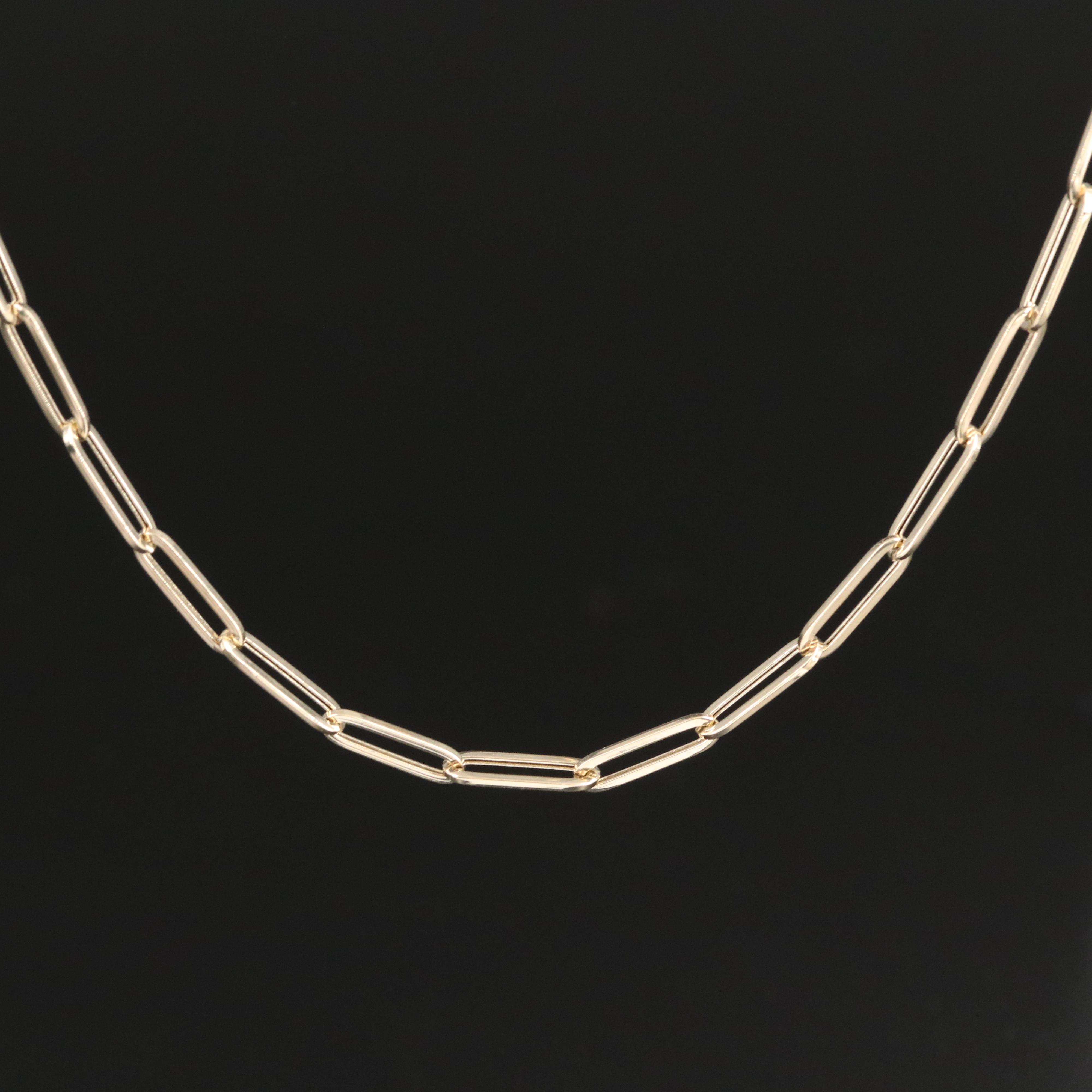 14K Paper Clip Chain Necklace