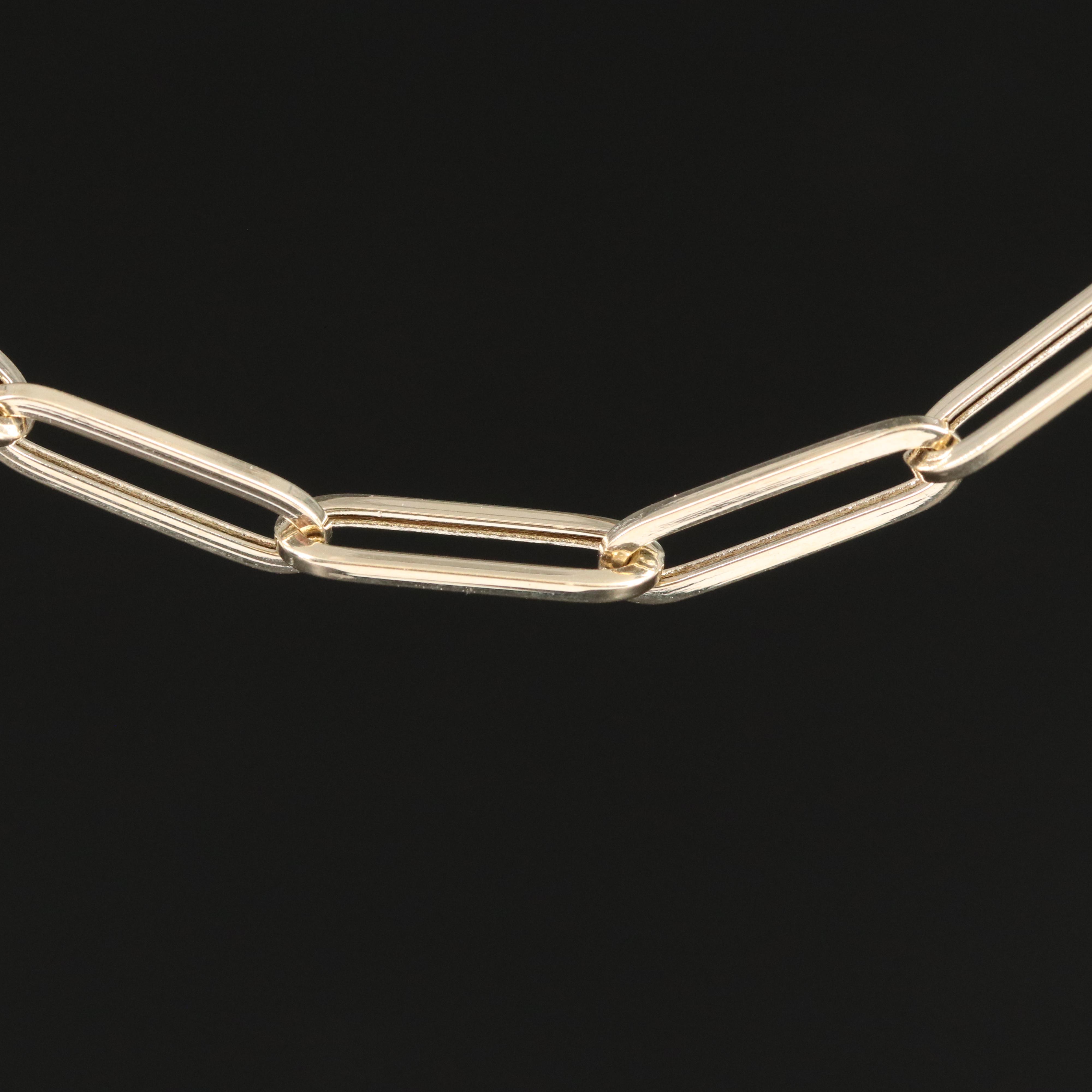 14K Paper Clip Chain Necklace