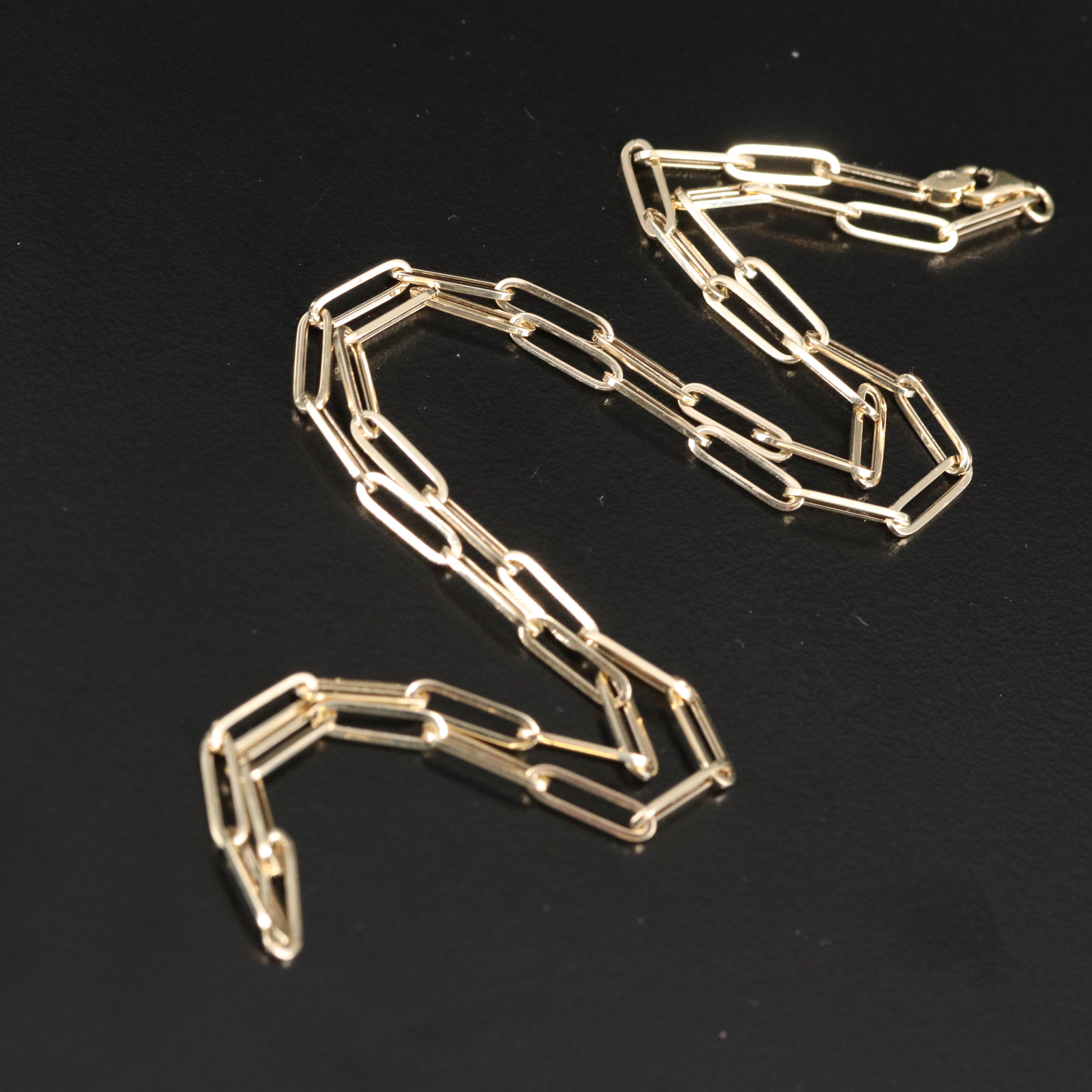 14K Paper Clip Chain Necklace