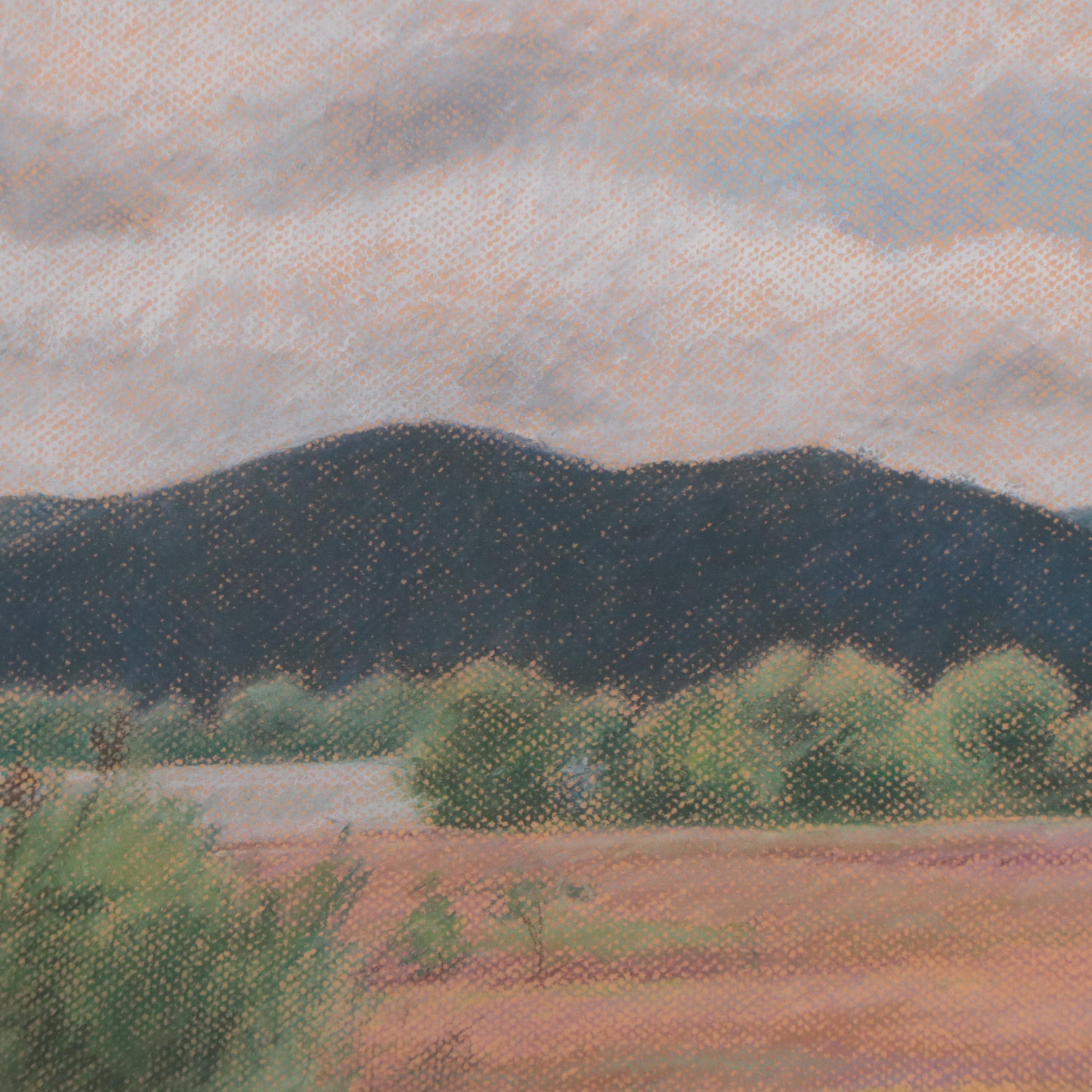 Alpine Landscape Chalk Pastel Drawing