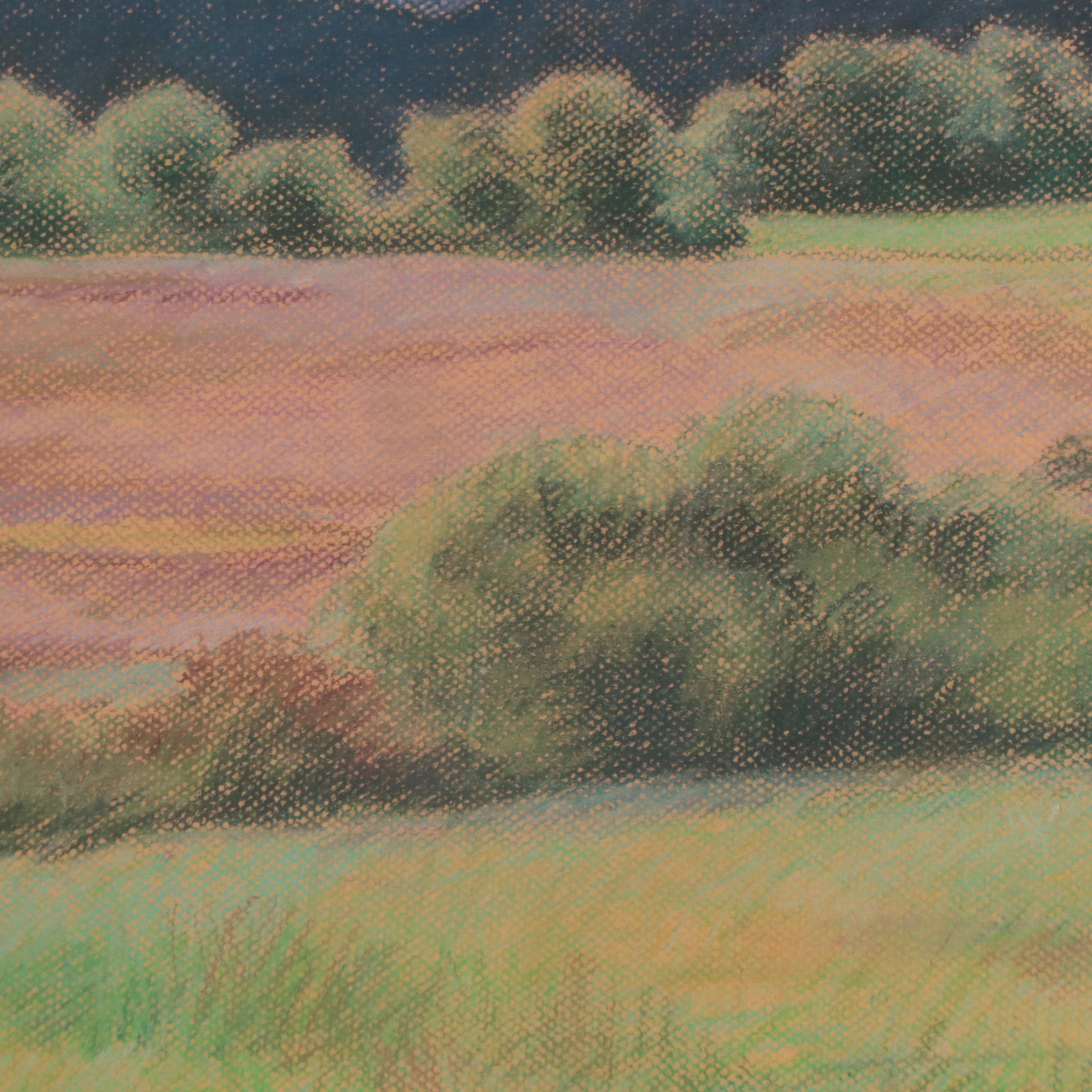 Alpine Landscape Chalk Pastel Drawing