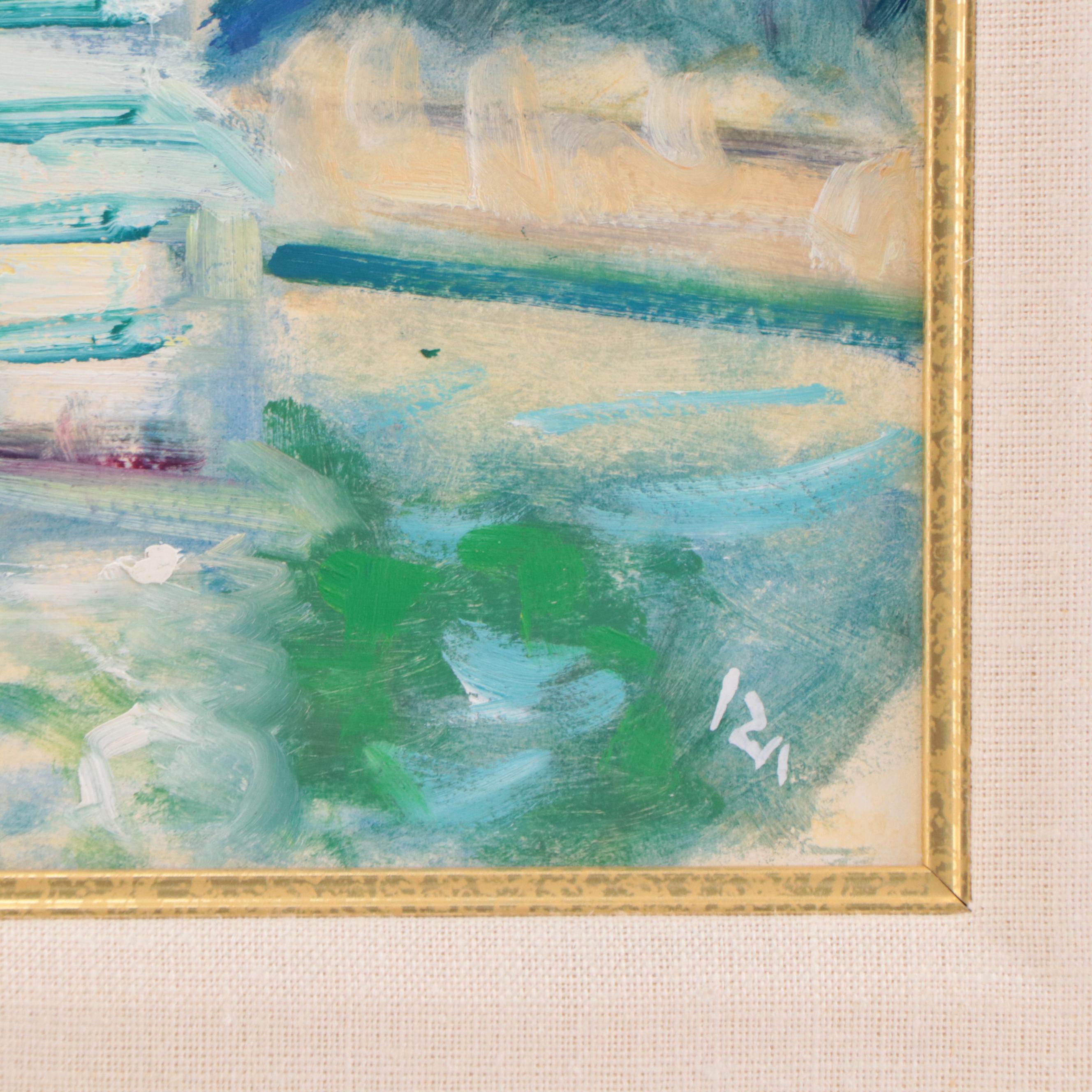 Ira Goldberg Italian Cityscape Oil Painting "The Tiber at Sunset"